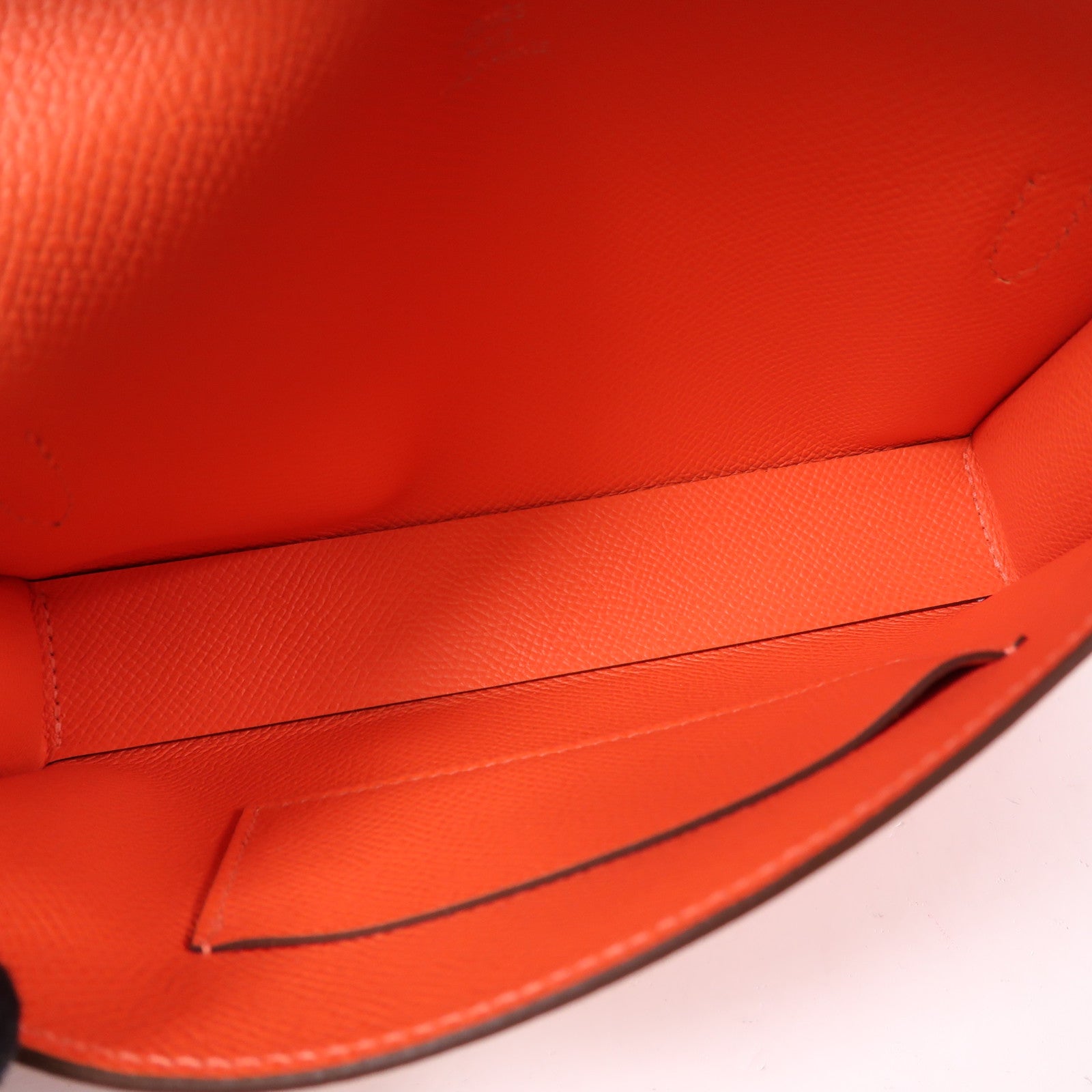 HERMES PHW Hermesnap Wallet Shoulder Bag Epsom Leather Orange Field