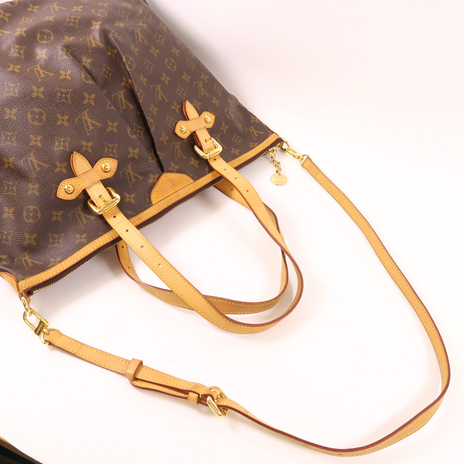 LOUIS VUITTON Monogram Palermo GM金扣手挽肩背兩用袋棕色