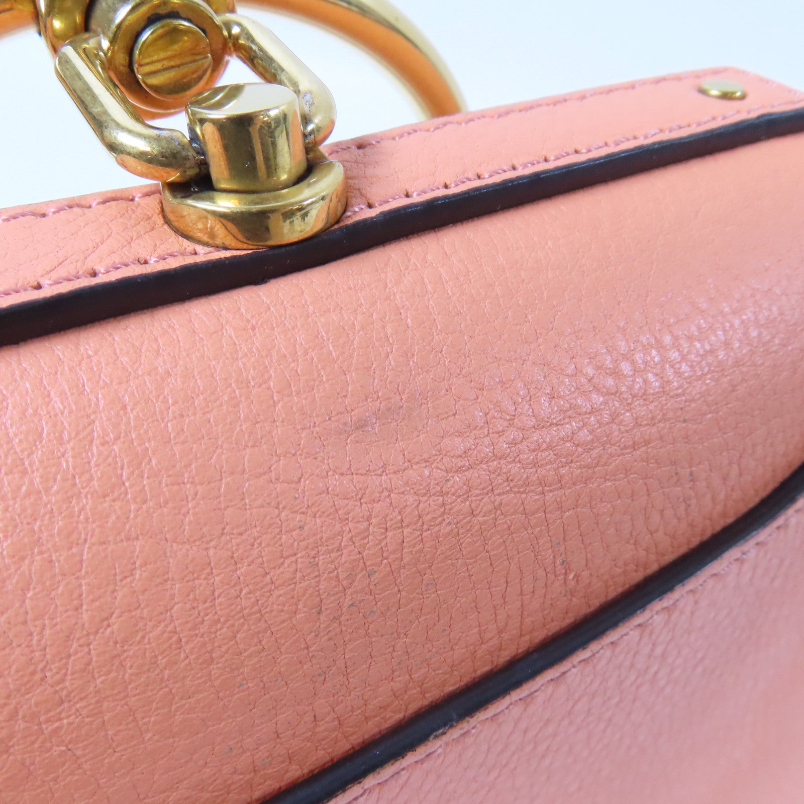 Chloe 牛皮皮革Shoulder Bag金扣手挽肩背兩用袋橙色