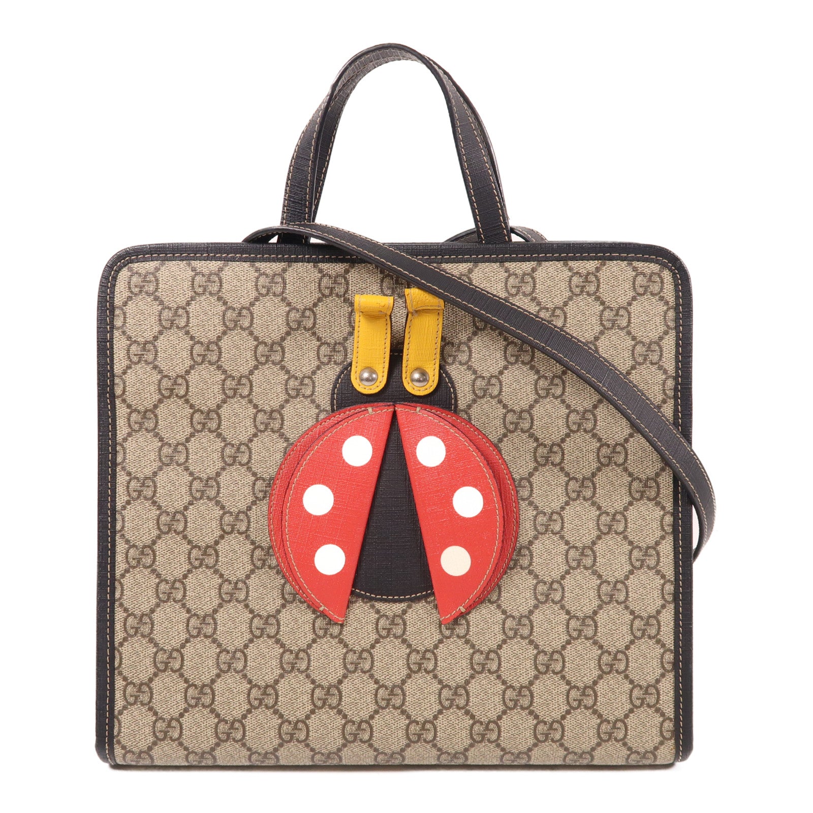GUCCI 【激減優惠】塗層帆布Tote Bag銀扣手挽肩背兩用袋