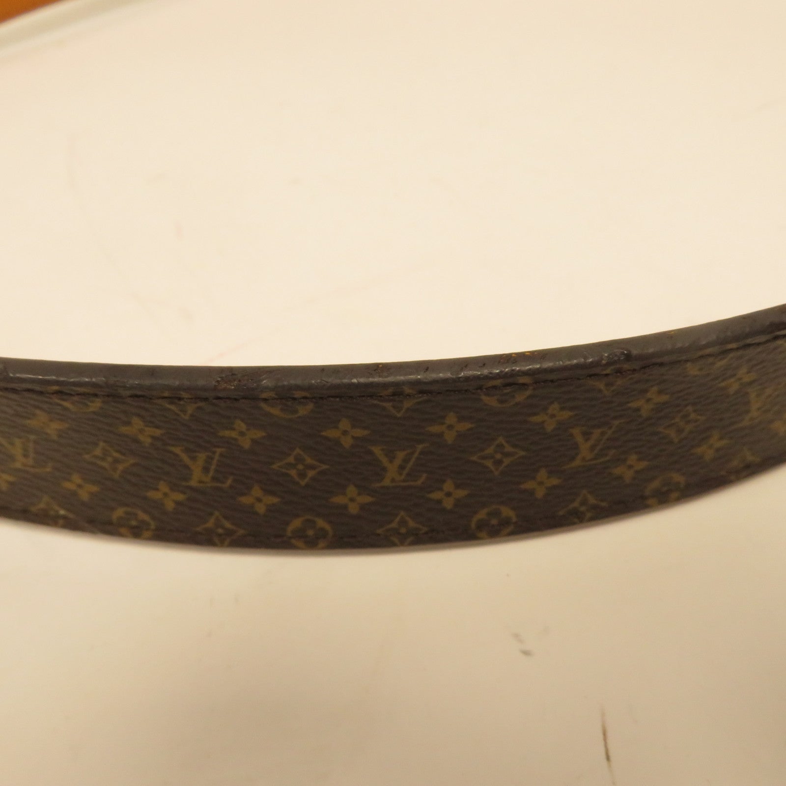 LOUIS VUITTON 【激減優惠】Monogram Belt金扣皮帶啡色