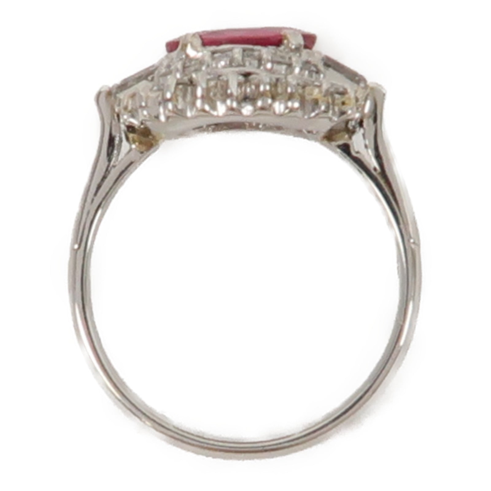 JEWELRY 【激減優惠】PT900鉑金Ring1.24ct紅寶石/0.30ct鑽石戒指US#6