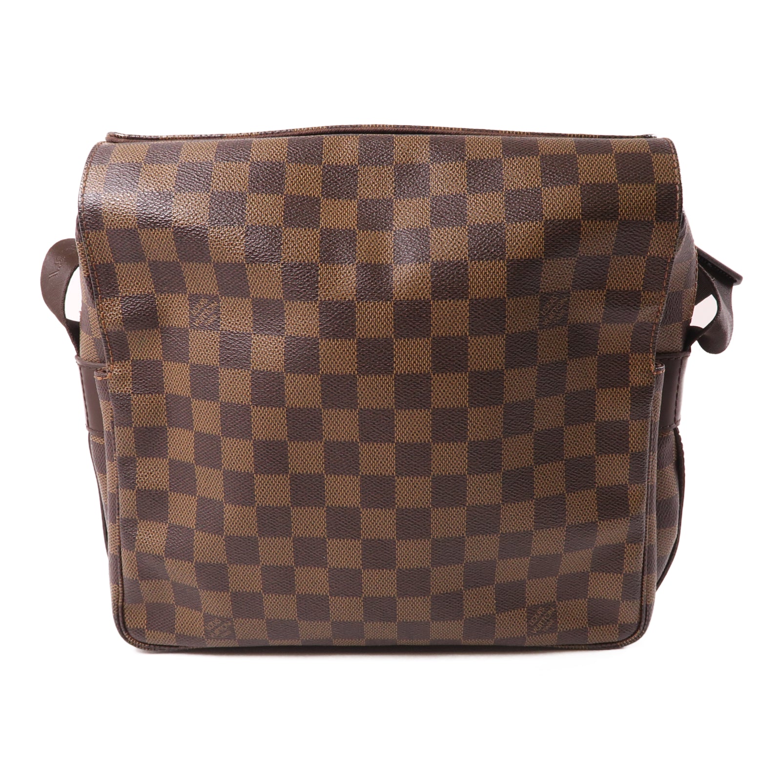 LOUIS VUITTON Damier Naviglio金扣肩背袋棕色
