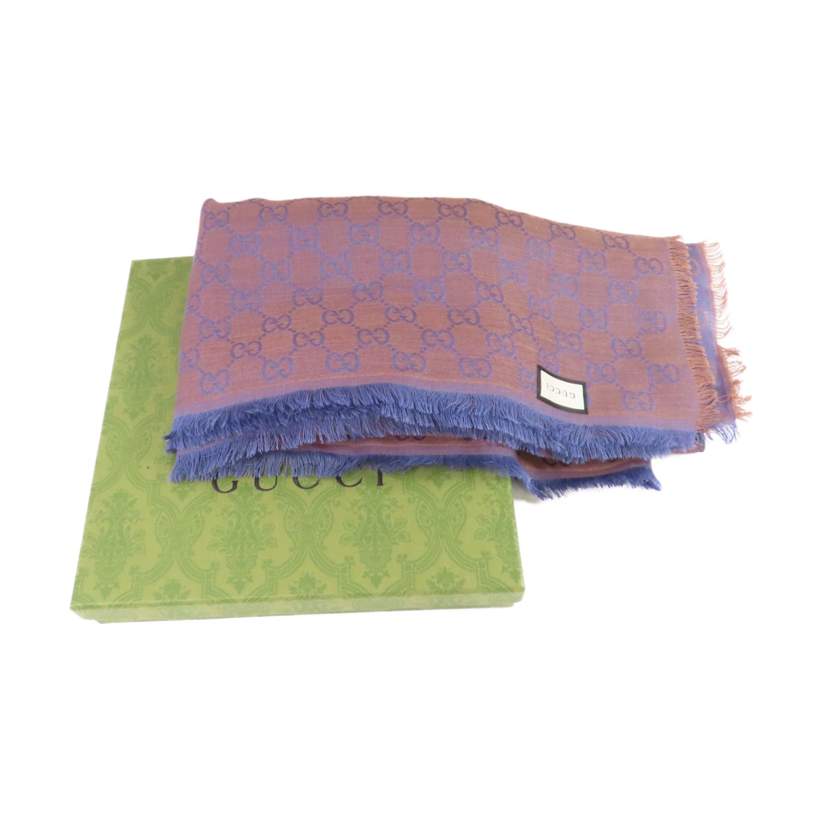 GUCCI 絲質Scarf絲巾藍色/紫色