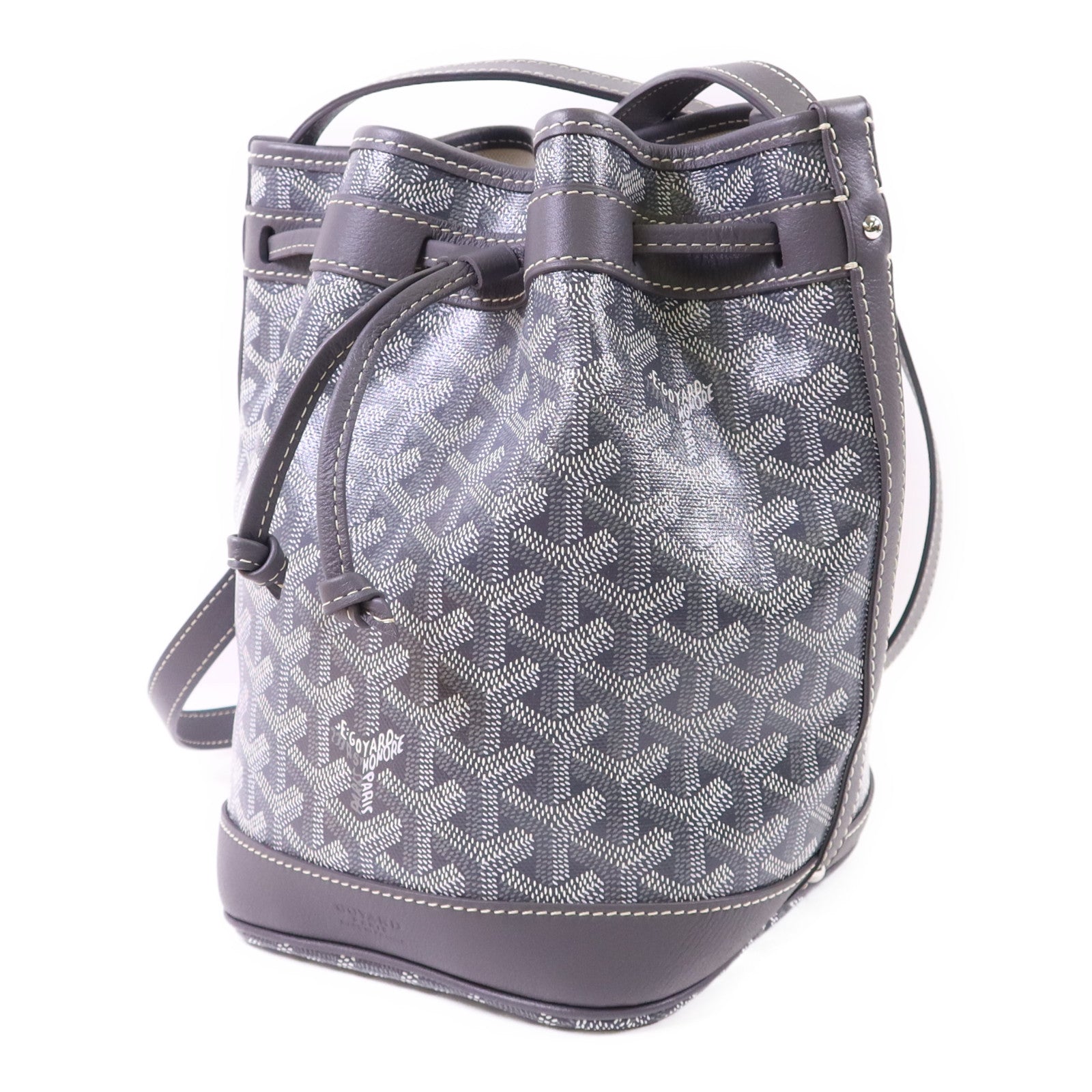 GOYARD 塗層帆布Petit Flot PM Bucket Bag銀扣肩背袋