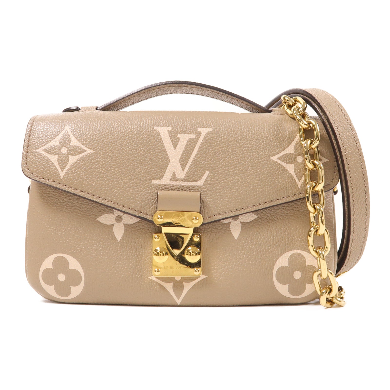 LOUIS VUITTON Monogram Empreinte Pochette Métis East West金扣手挽肩背兩用袋