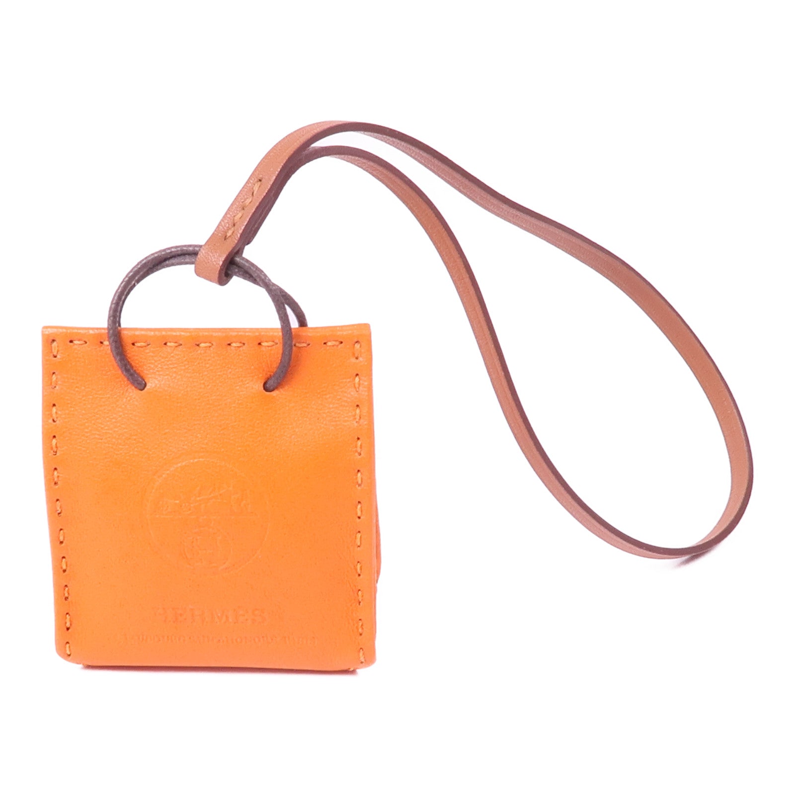 HERMES Charm Veau Swift Leather Orange
