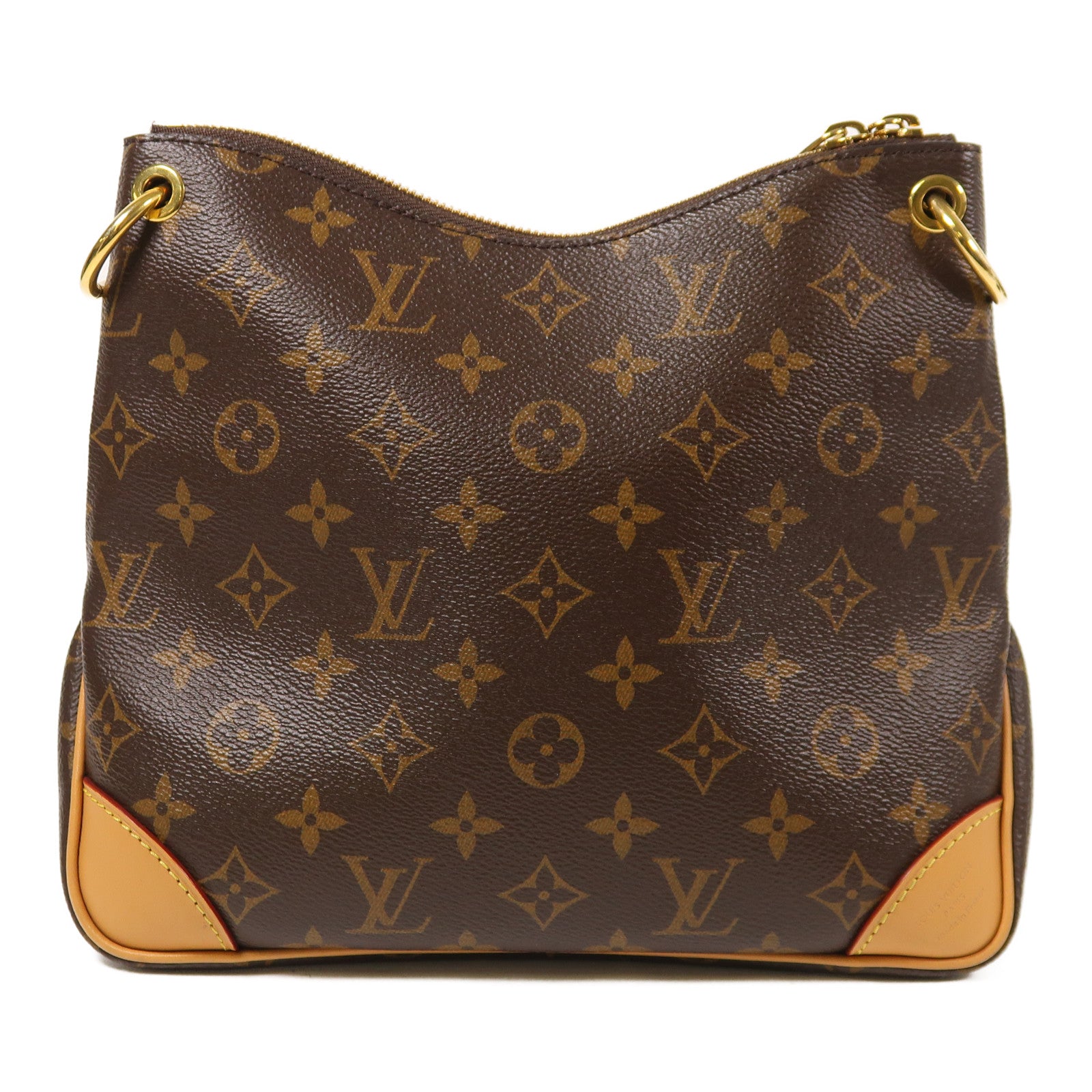 LOUIS VUITTON Monogram Odeon金扣手挽袋棕色