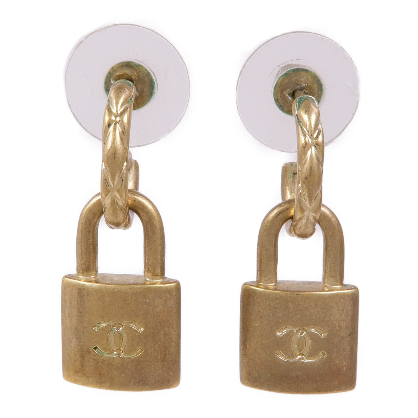 CHANEL CC Earrings Metal Gold