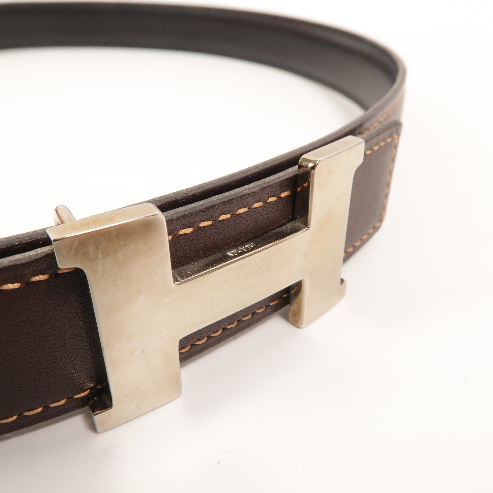 HERMES Swift皮革Reversible Mini H Belt皮帶