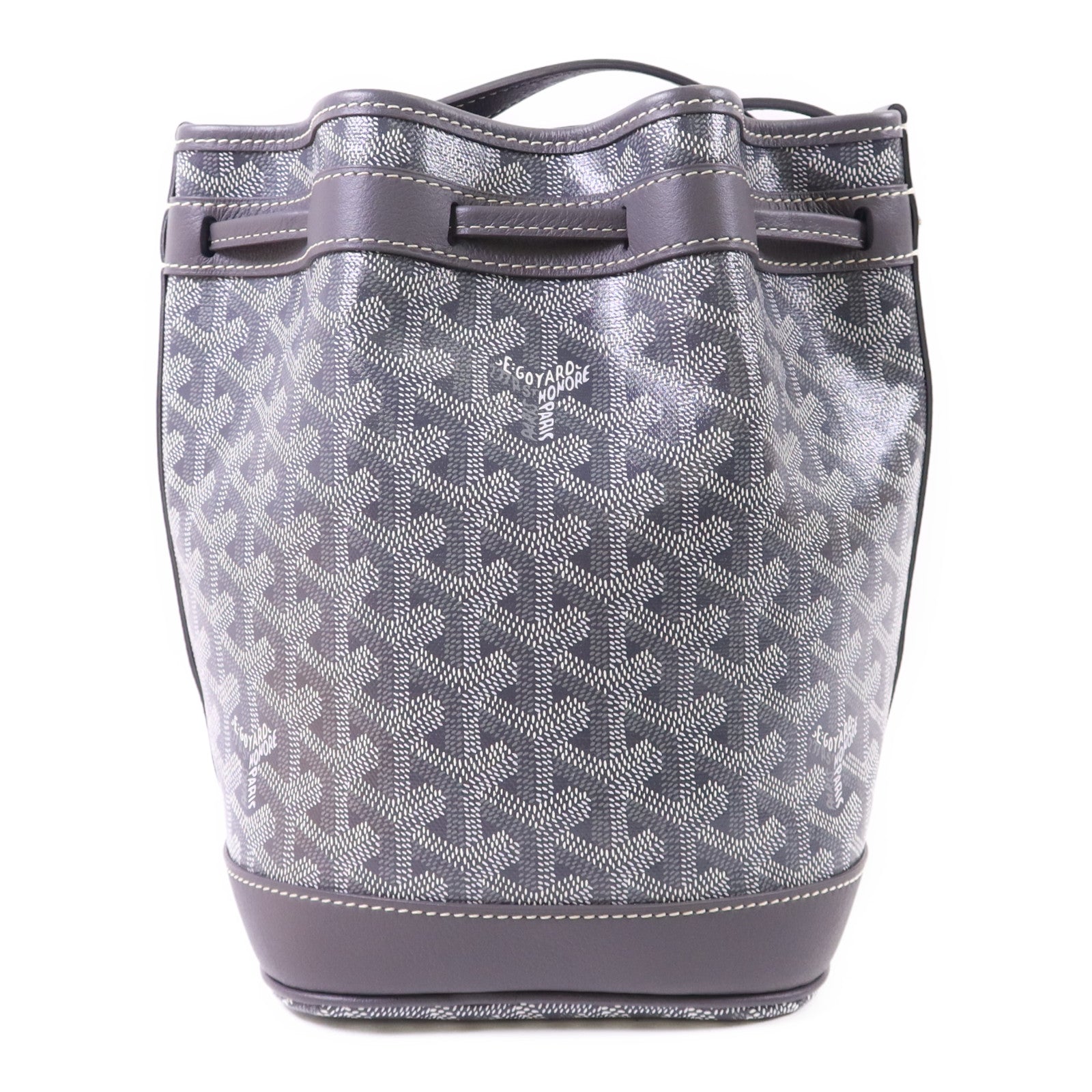 GOYARD 塗層帆布Petit Flot PM Bucket Bag銀扣肩背袋