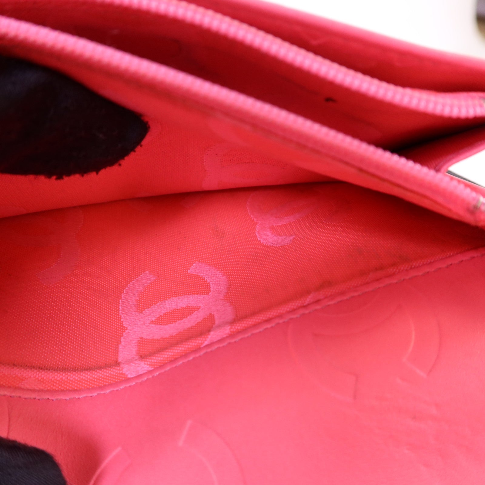 CHANEL 牛皮皮革Cambon Long Wallet銀扣長錢包