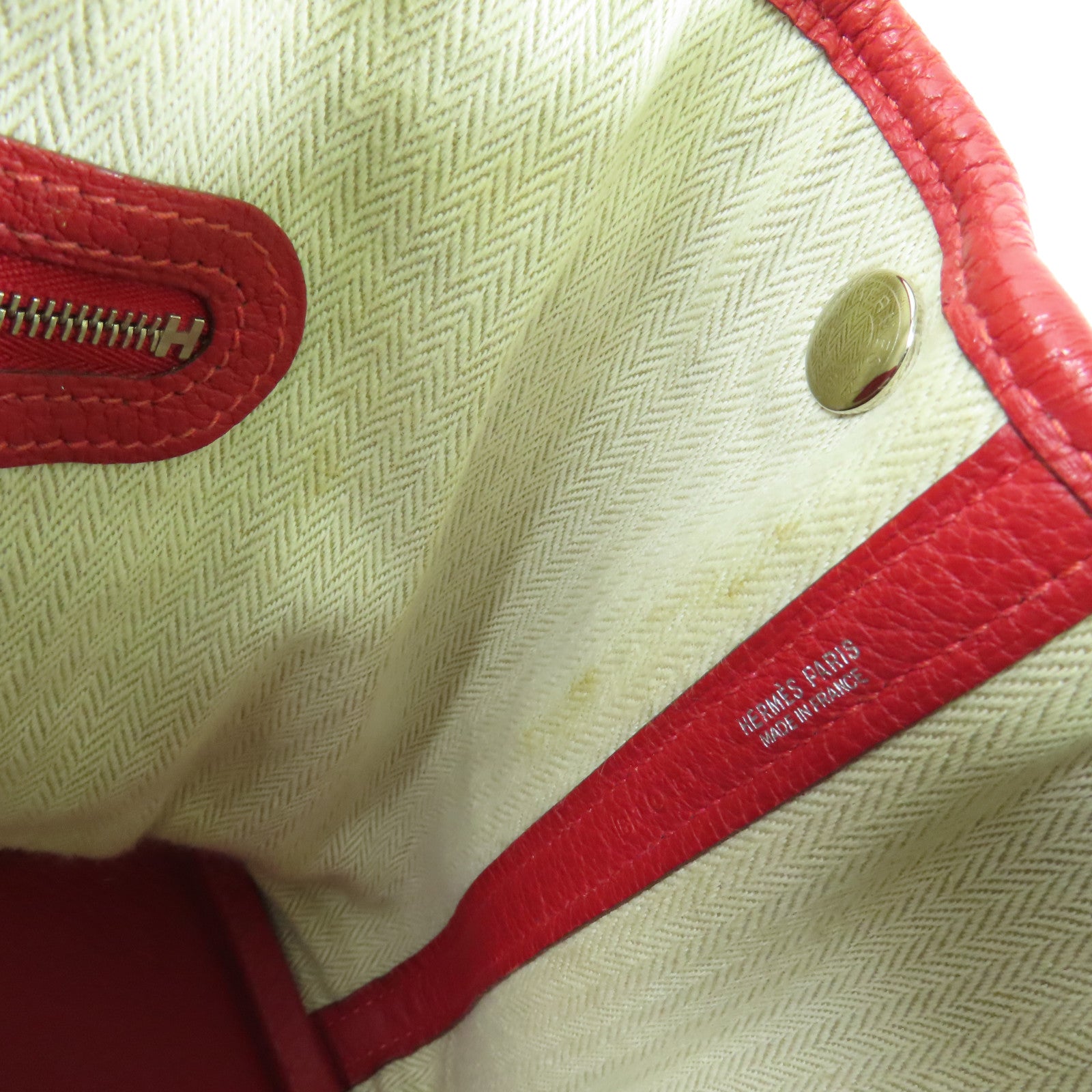 HERMES 【激減優惠】Negonda Garden Party TPM銀扣手挽袋Q5 Rouge Casaque