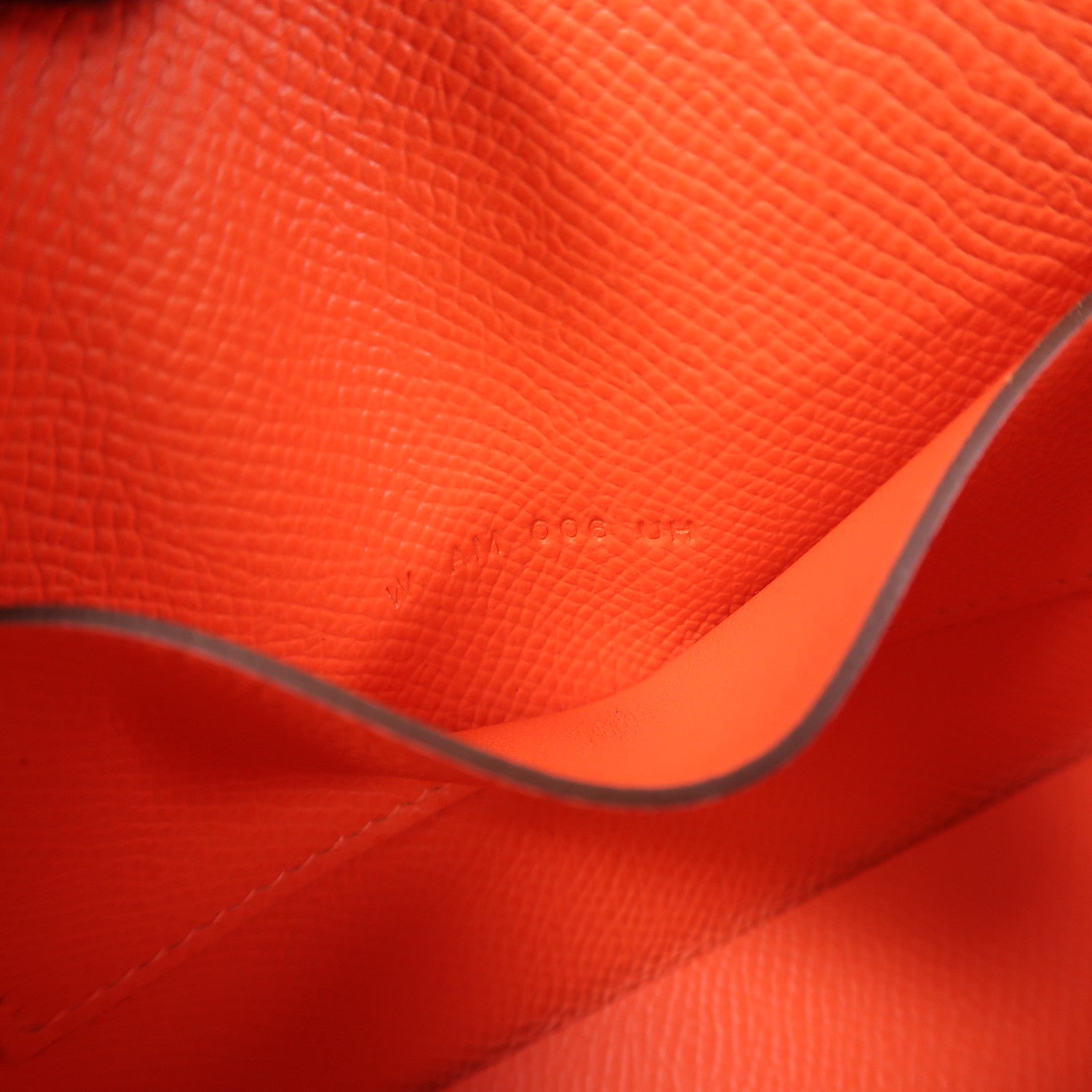 HERMES PHW Hermesnap Wallet Shoulder Bag Epsom Leather Orange Field