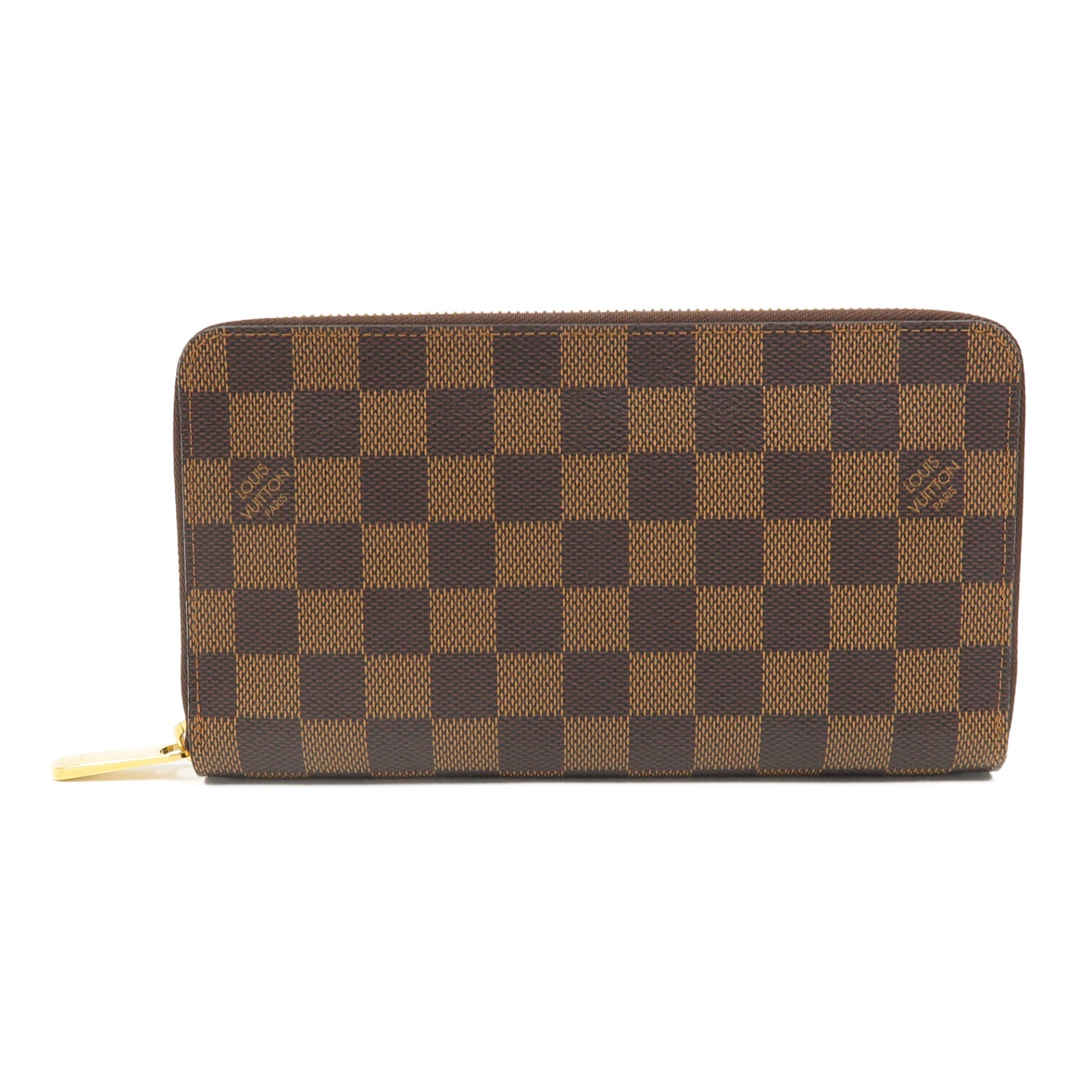 LOUIS VUITTON Damier Zippy Organizer金扣拉鍊長錢包啡色