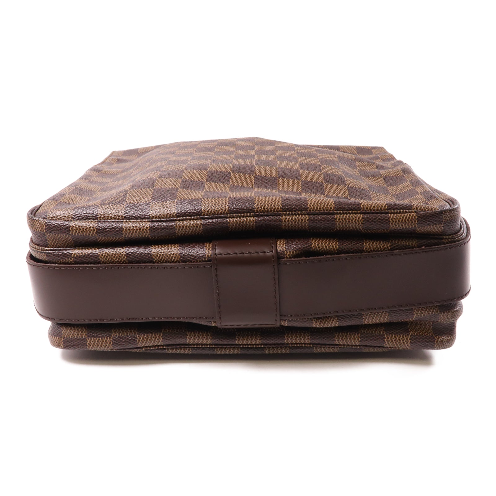 LOUIS VUITTON Damier Naviglio金扣肩背袋棕色