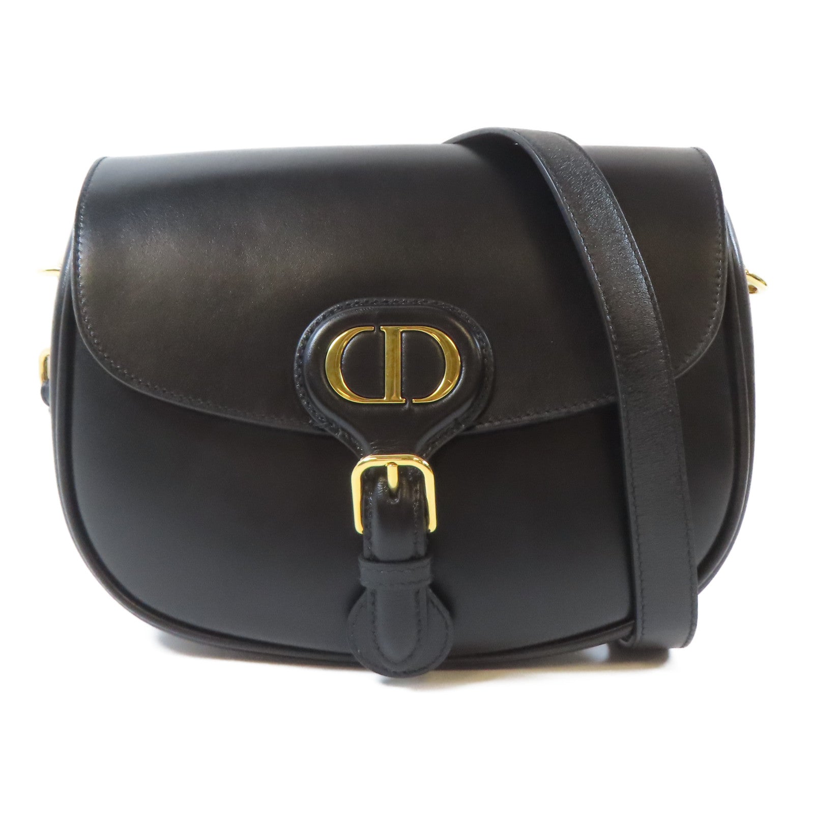 Dior 牛皮皮革Bobby金扣肩背袋黑色