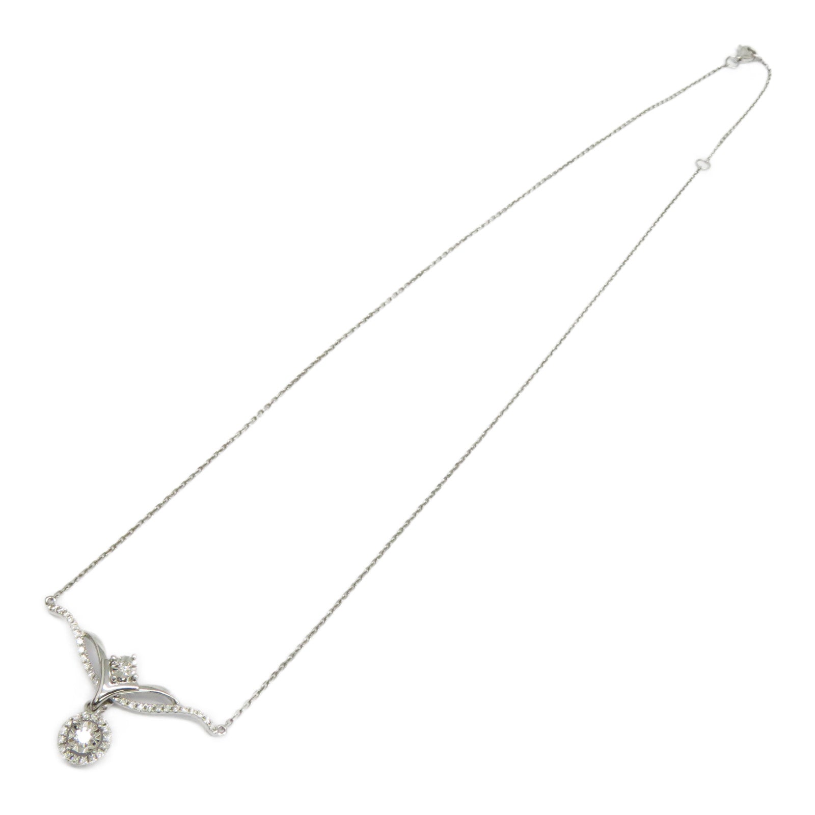 JEWELRY 【激減優惠】18K白金Diamond Necklace 0.143ct/0.08ct鑽石項鍊