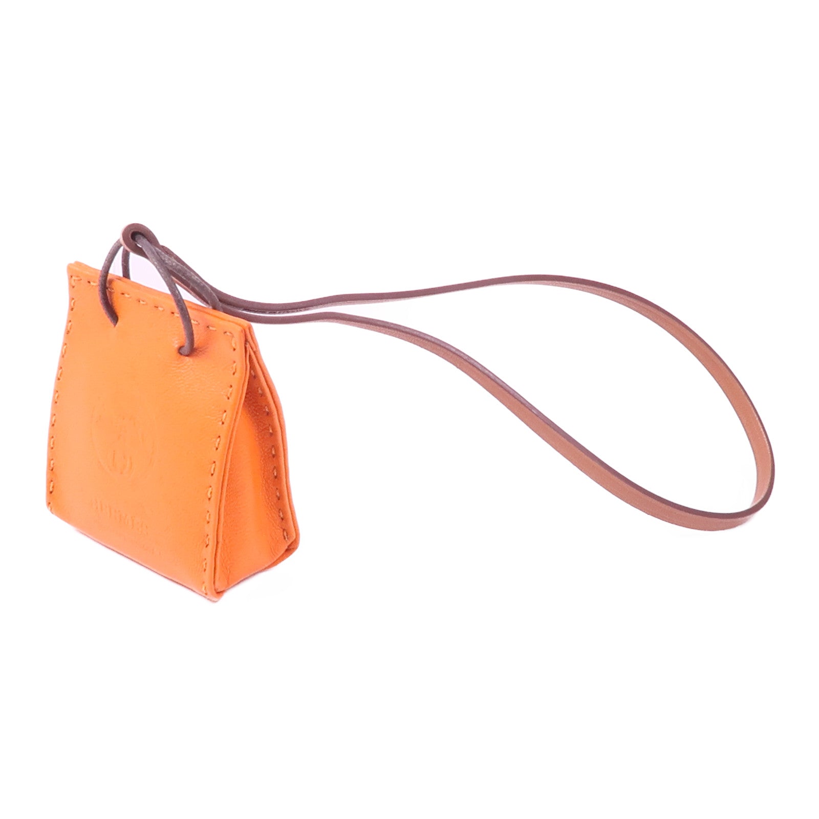 HERMES Charm Veau Swift Leather Orange