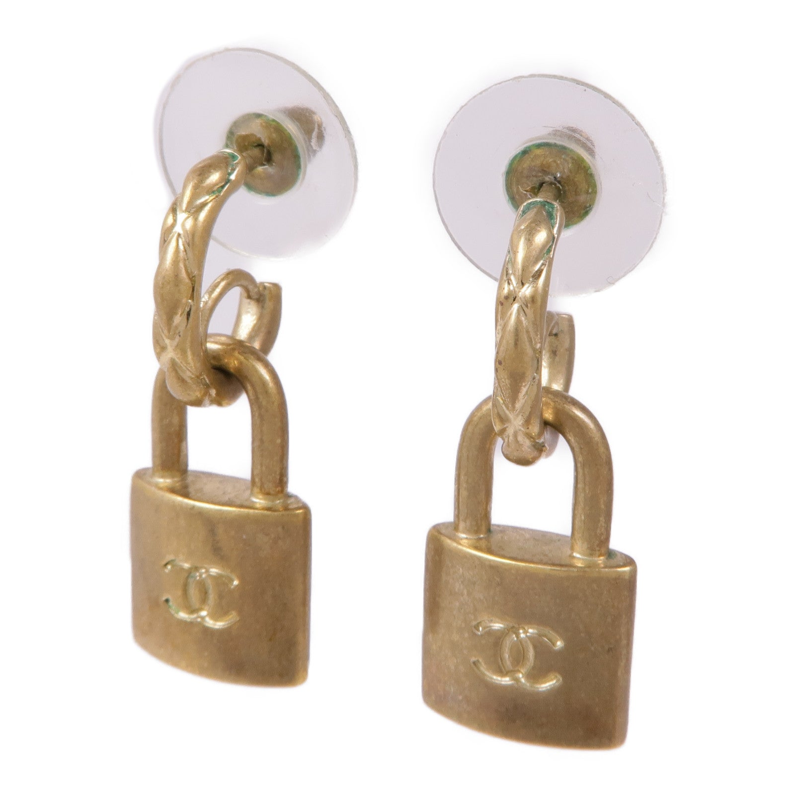CHANEL CC Earrings Metal Gold
