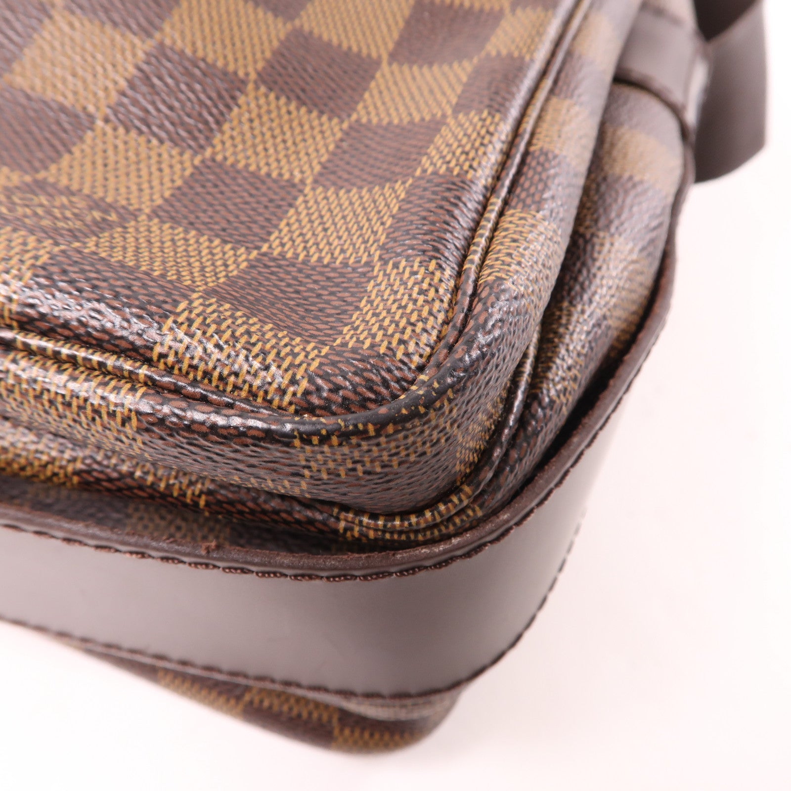LOUIS VUITTON Damier Naviglio金扣肩背袋棕色