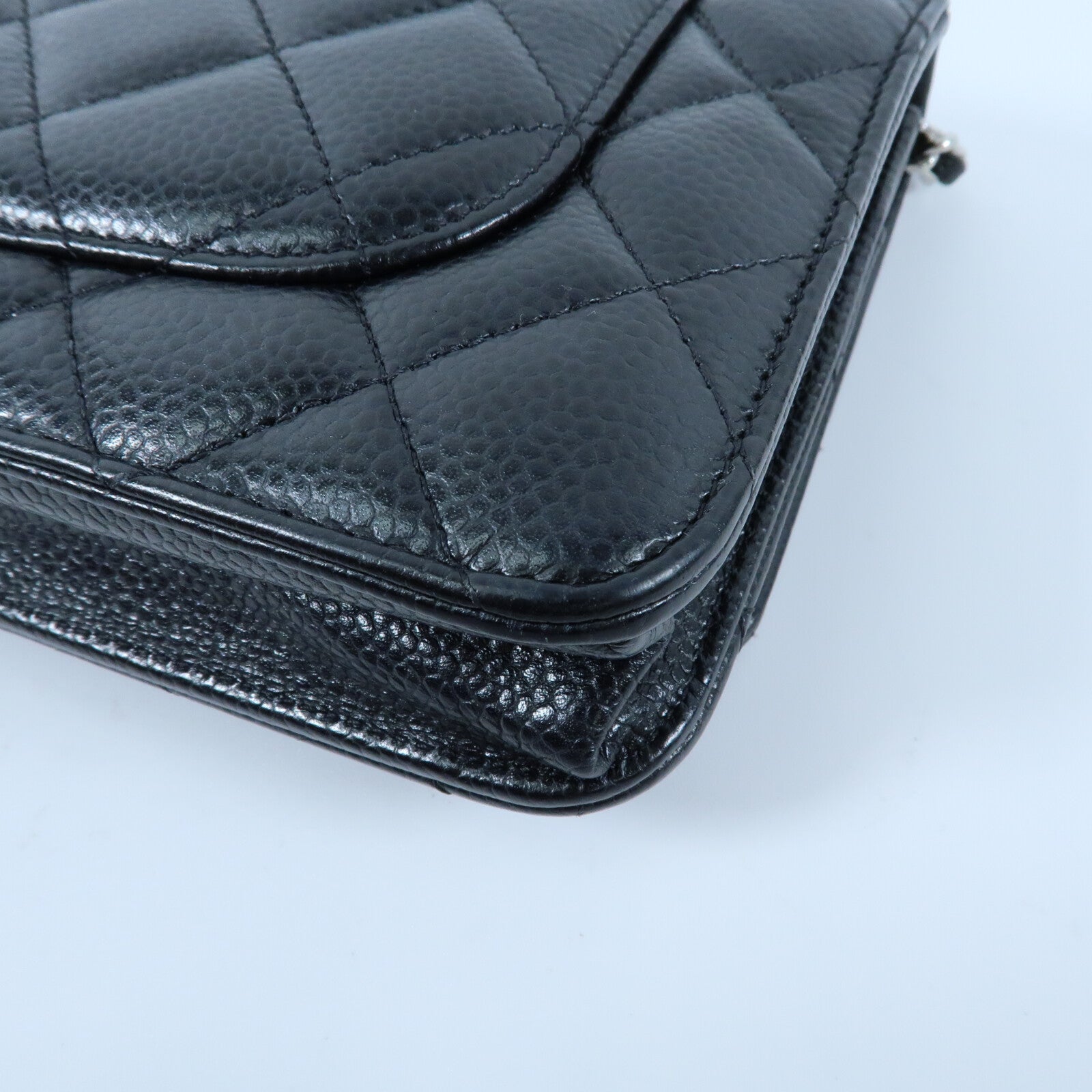 CHANEL 牛皮皮革Wallet On Chain銀扣鏈帶肩背袋