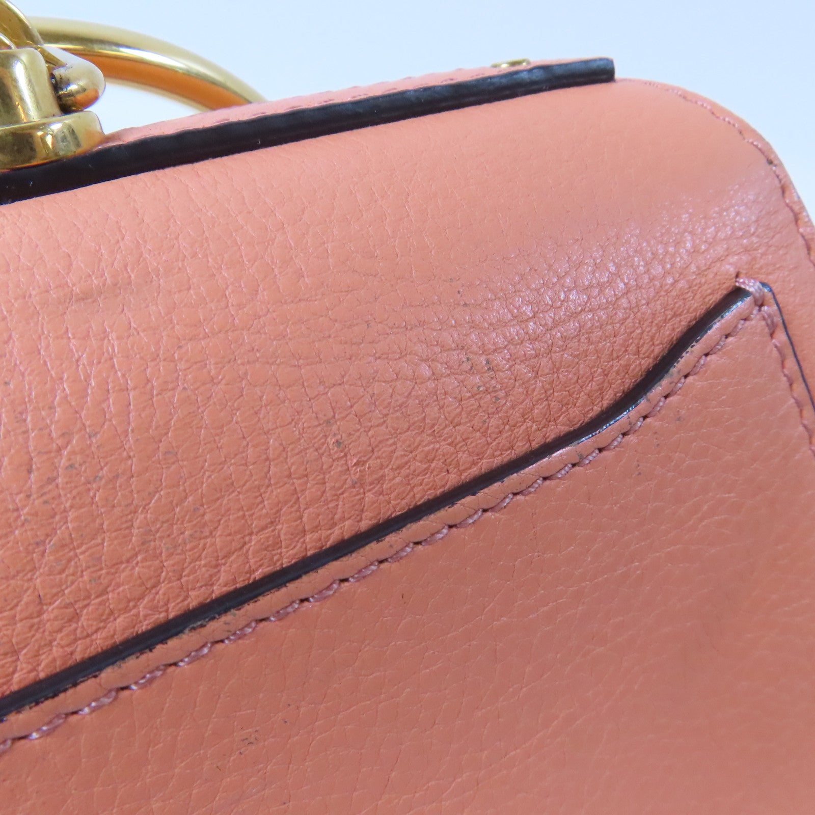 Chloe 牛皮皮革Shoulder Bag金扣手挽肩背兩用袋橙色