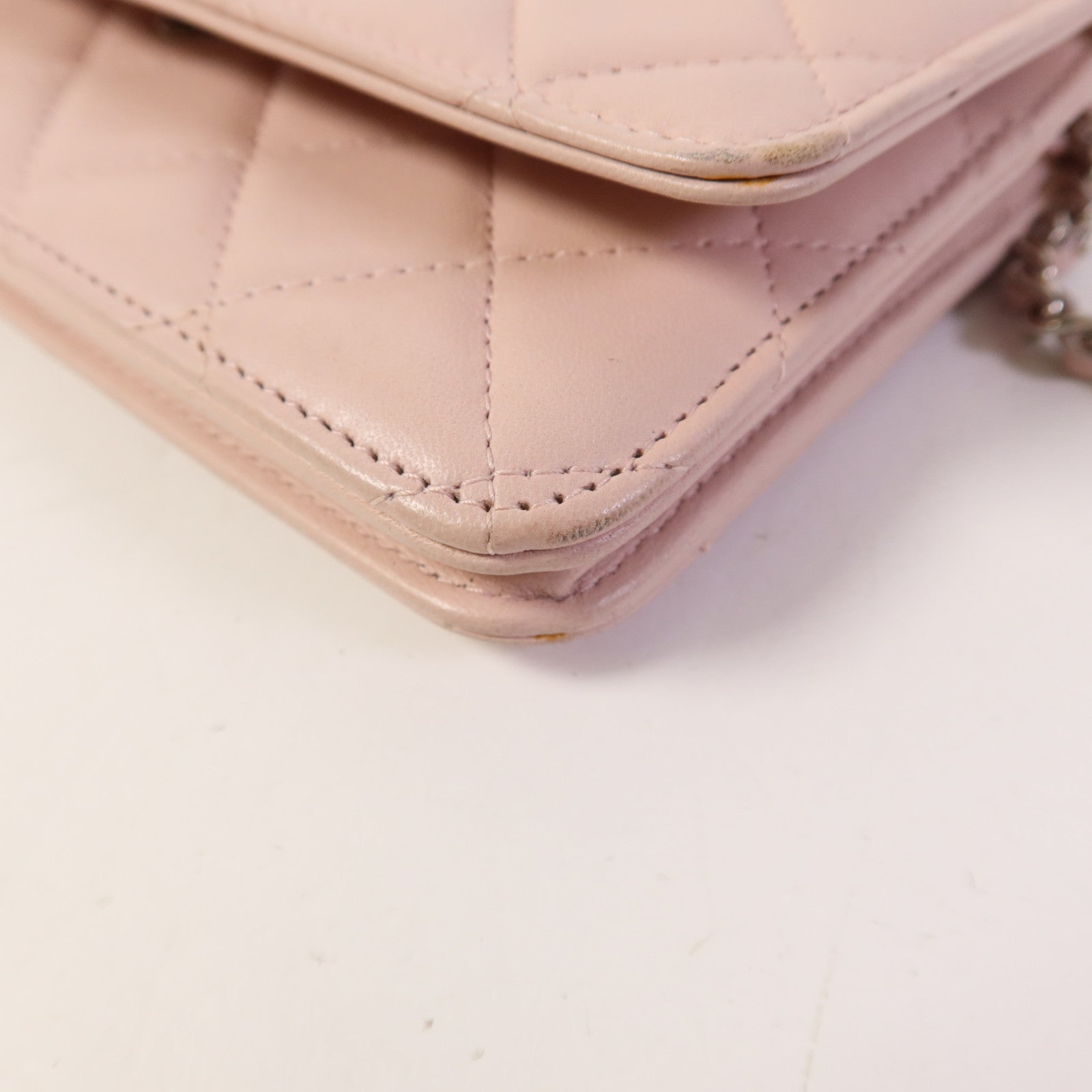 CHANEL 羊皮皮革WOC Wallet On Chain銀扣鏈帶肩背袋