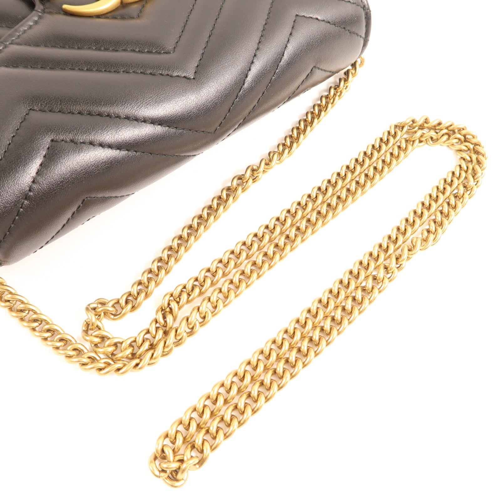 GUCCI 牛皮皮革GG Mormont金扣肩背袋