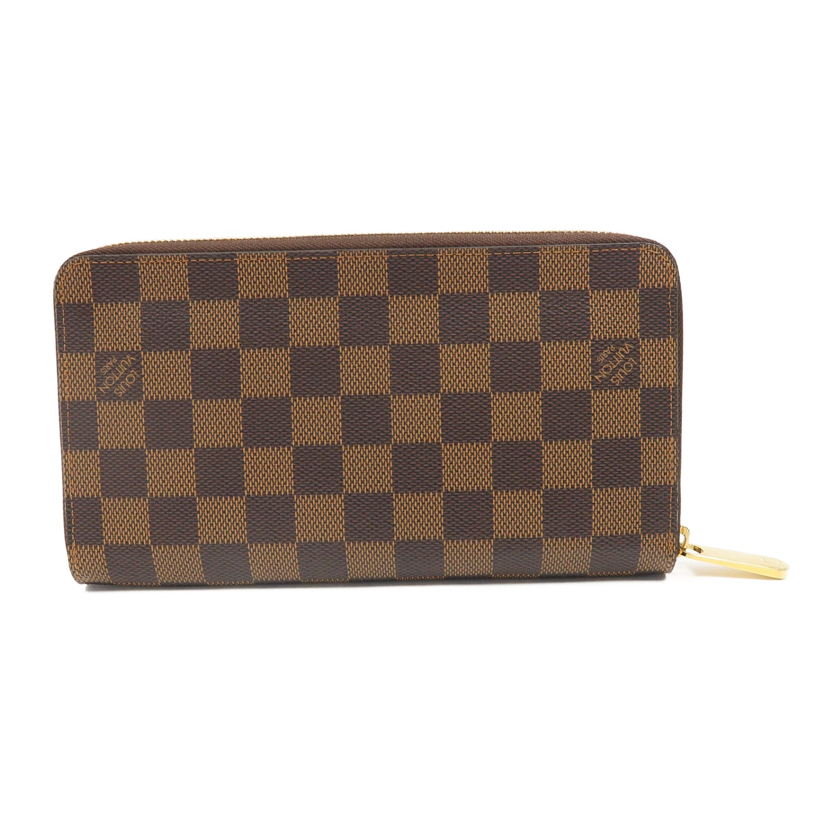 LOUIS VUITTON Damier Zippy Organizer金扣拉鍊長錢包啡色