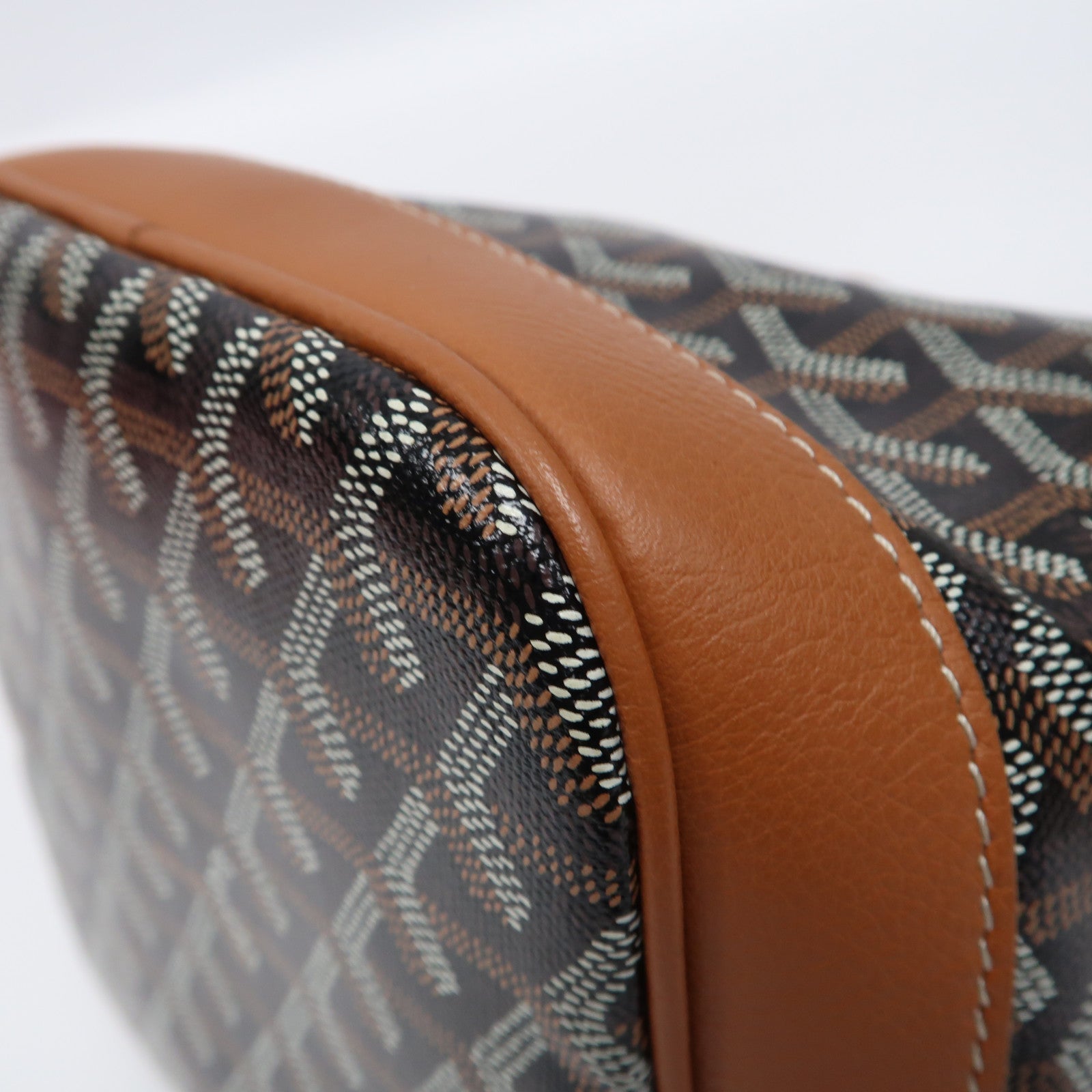GOYARD 塗層帆布Petit Flot Bucket銀扣肩背袋黑色/啡色