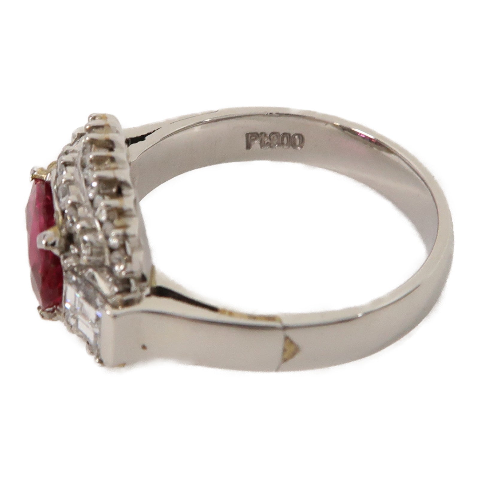 JEWELRY 【激減優惠】PT900鉑金Ring1.24ct紅寶石/0.30ct鑽石戒指US#6