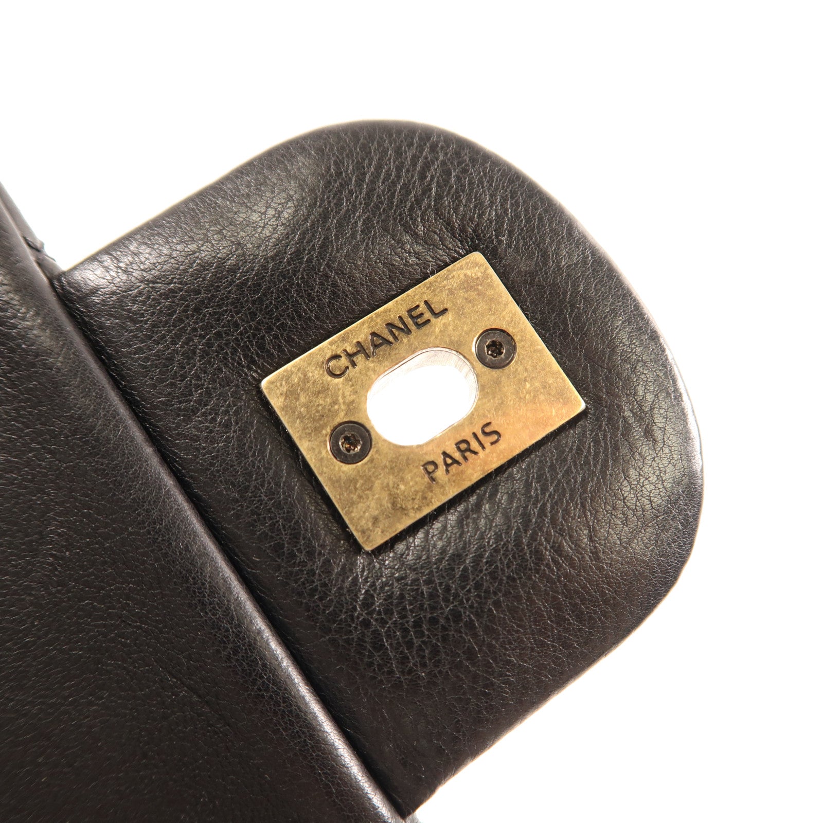CHANEL 牛皮皮革Chain Shoulder金扣鏈帶肩背袋