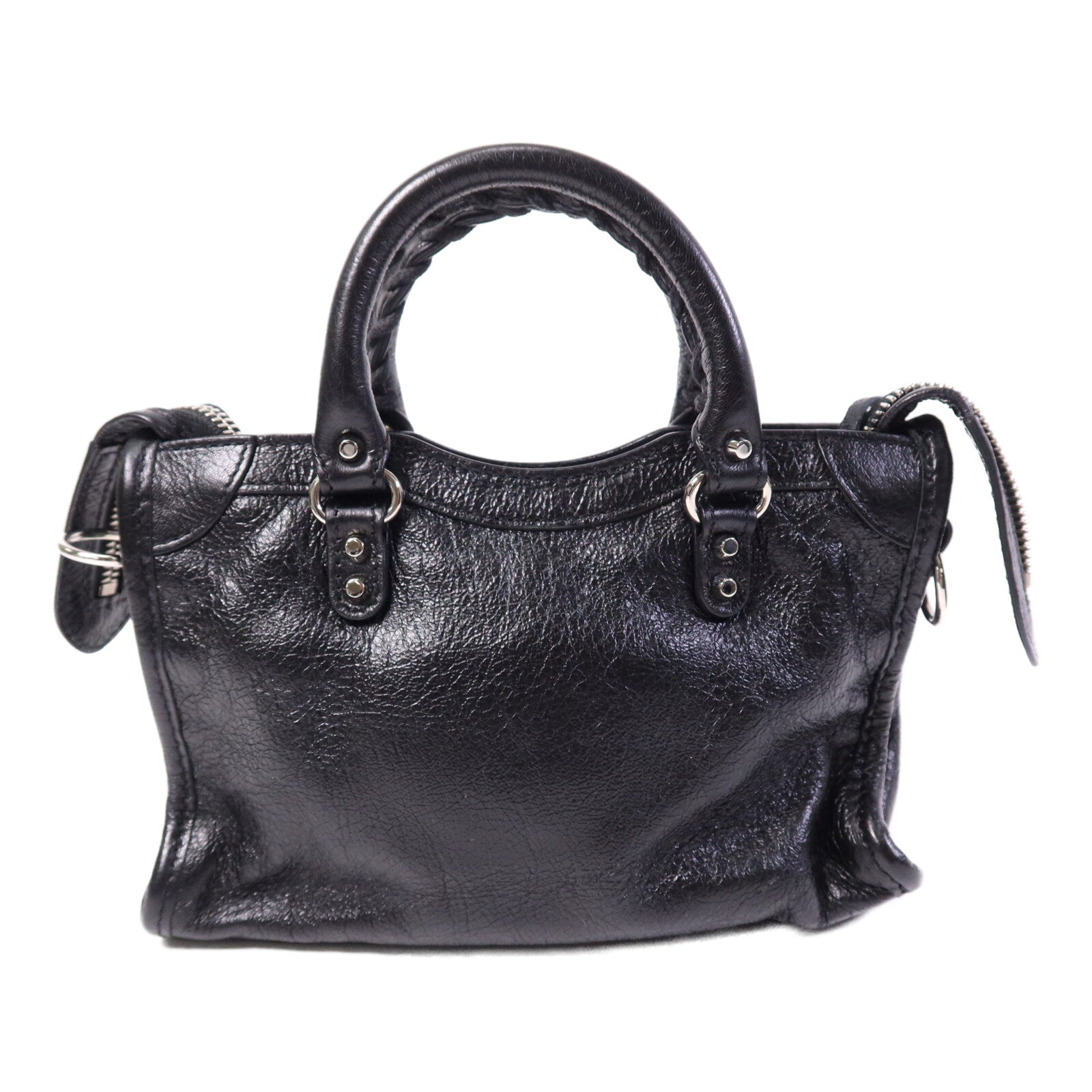 BALENCIAGA 羊皮皮革Nano City銀扣手挽肩背兩用袋
