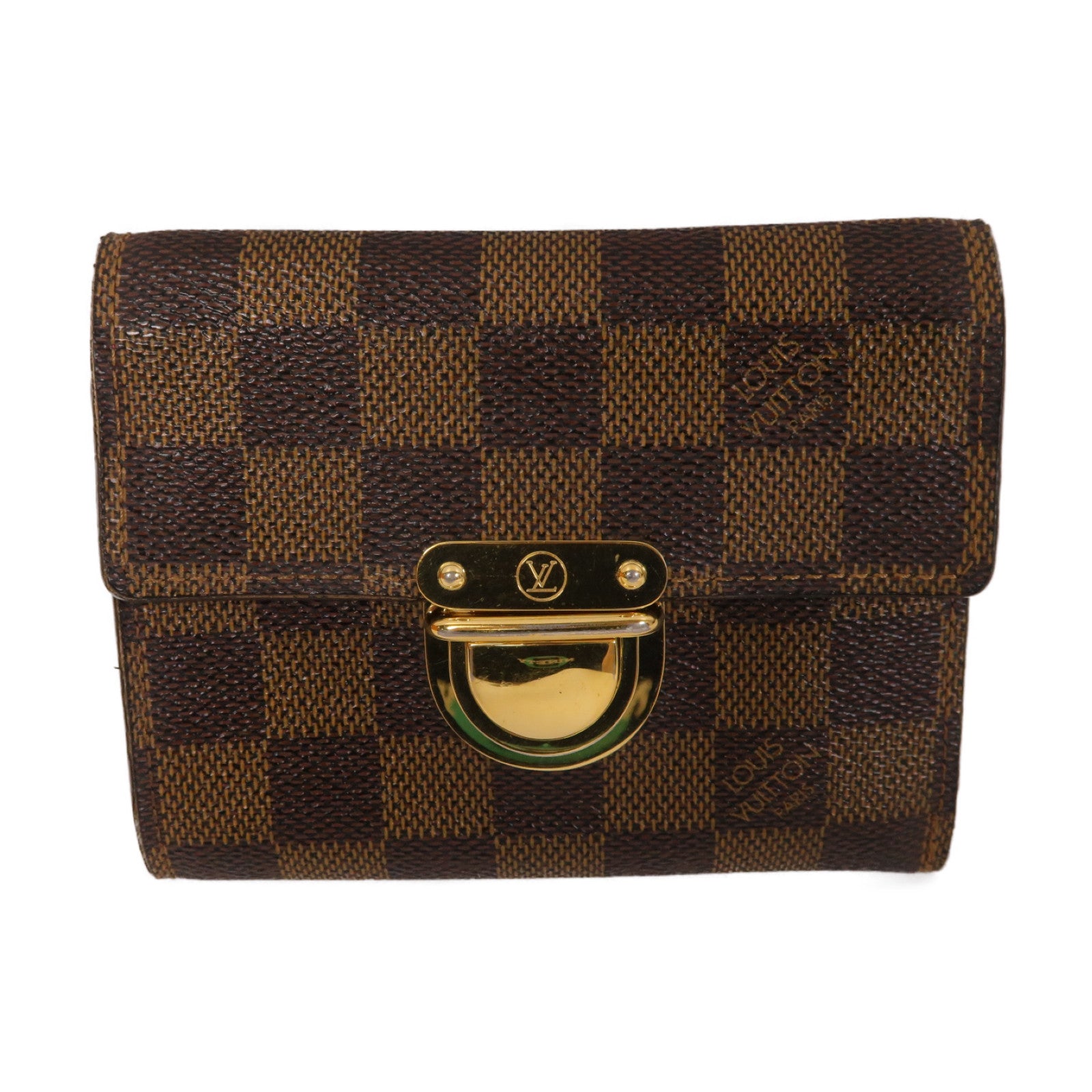 LOUIS VUITTON 【激減優惠】Damier Pottefeuille Koala Wallet金扣折疊錢包啡色