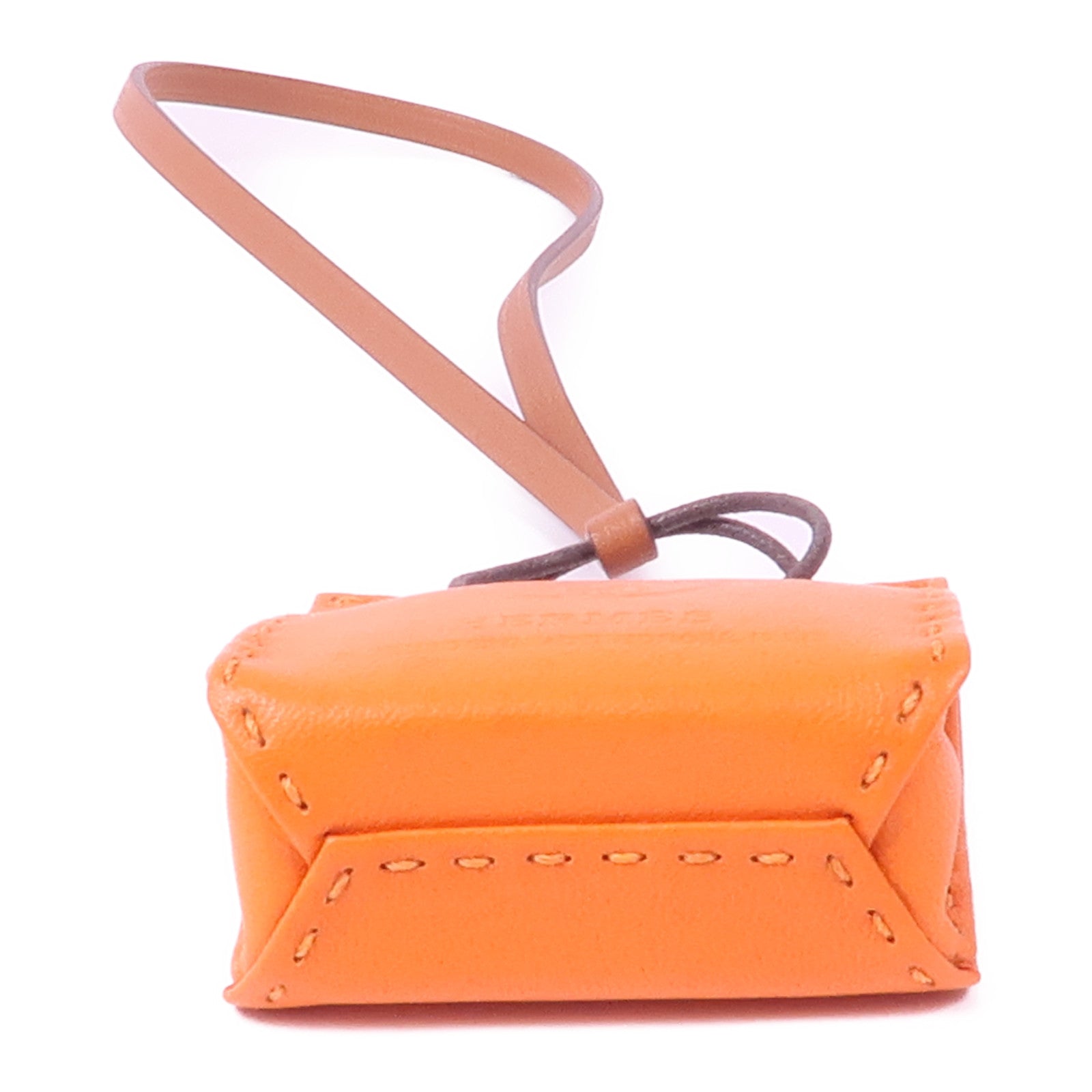 HERMES Charm Veau Swift Leather Orange