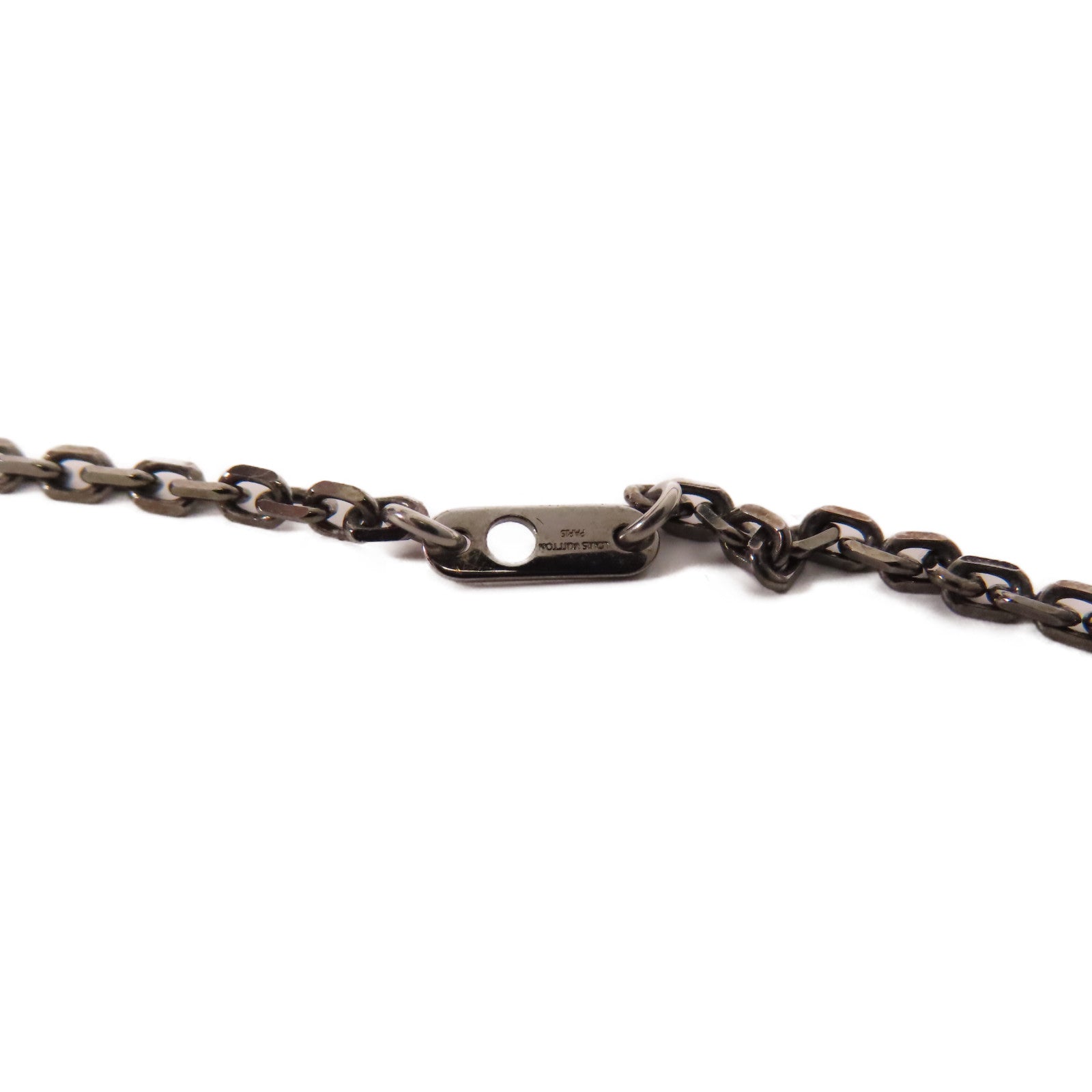 LOUIS VUITTON LV Padlock Necklace M01149 Metal Silver Gold