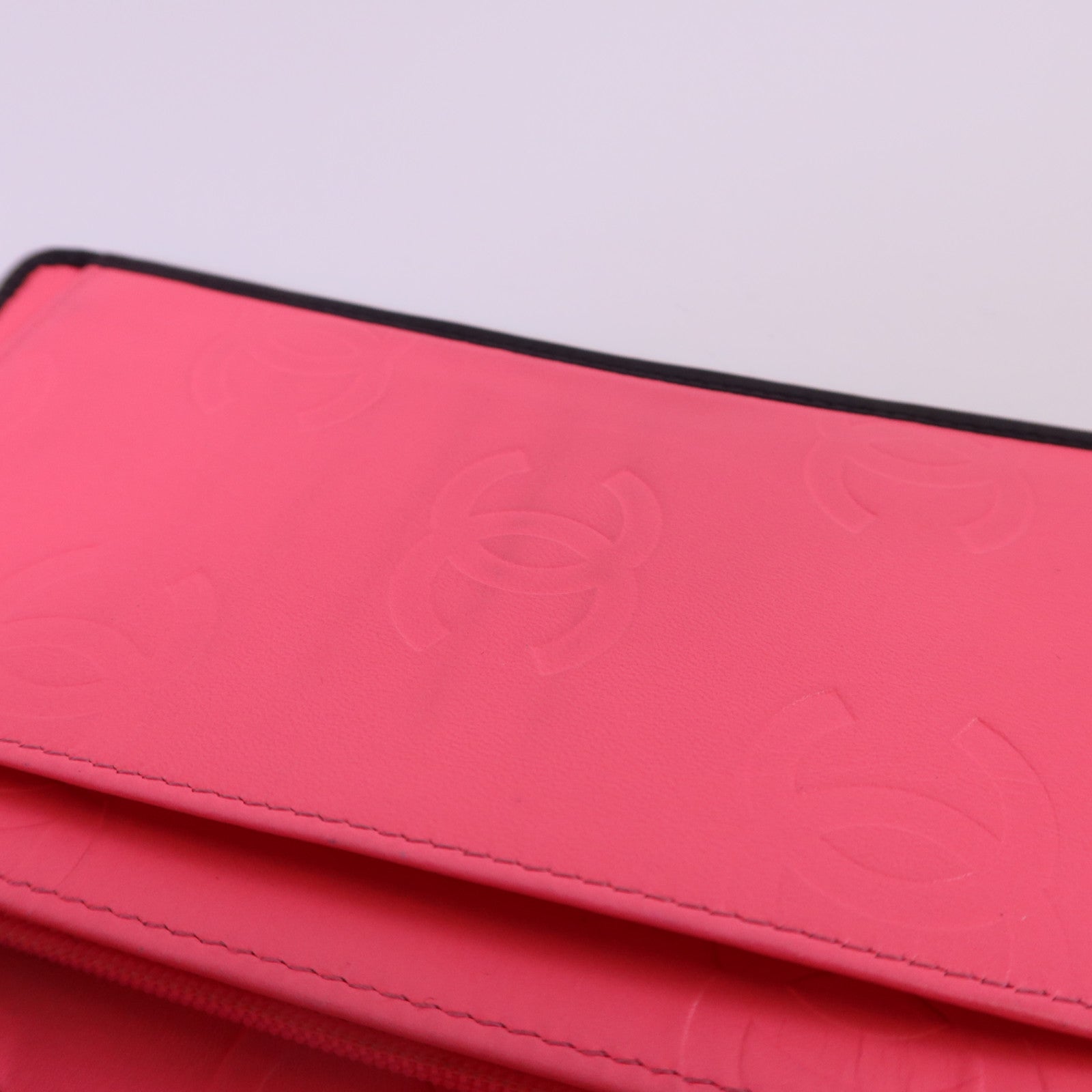 CHANEL 牛皮皮革Cambon Long Wallet銀扣長錢包