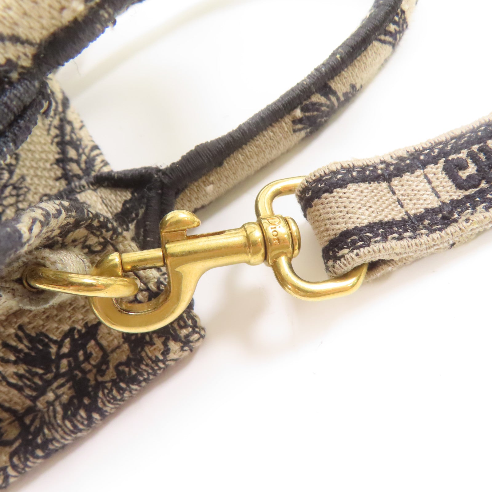 Dior 帆布Mini Vertical Dior Book Tote金扣手挽肩背兩用袋淺褐色/黑色