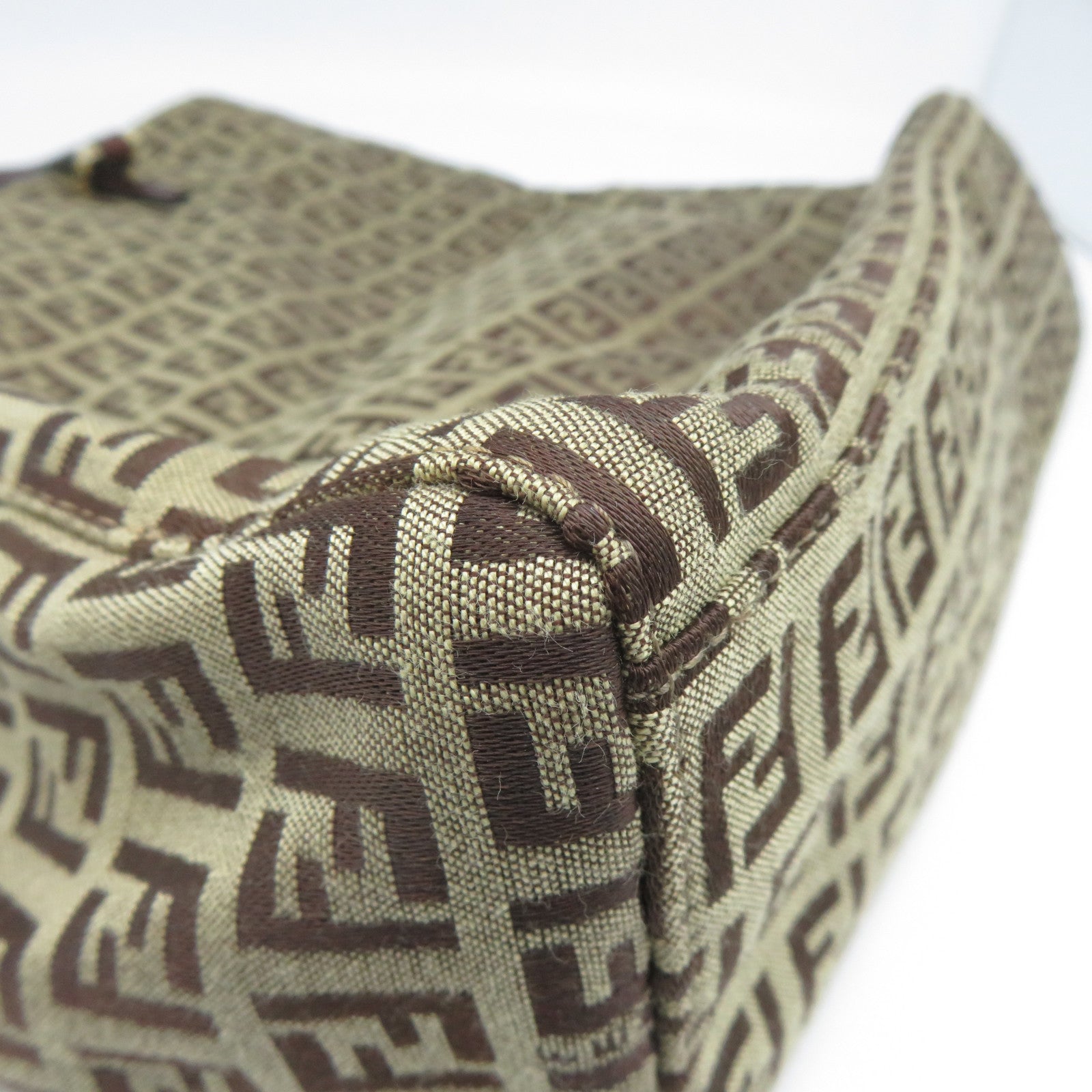 FENDI 帆布Vintage Tote Bag金扣手挽袋啡色