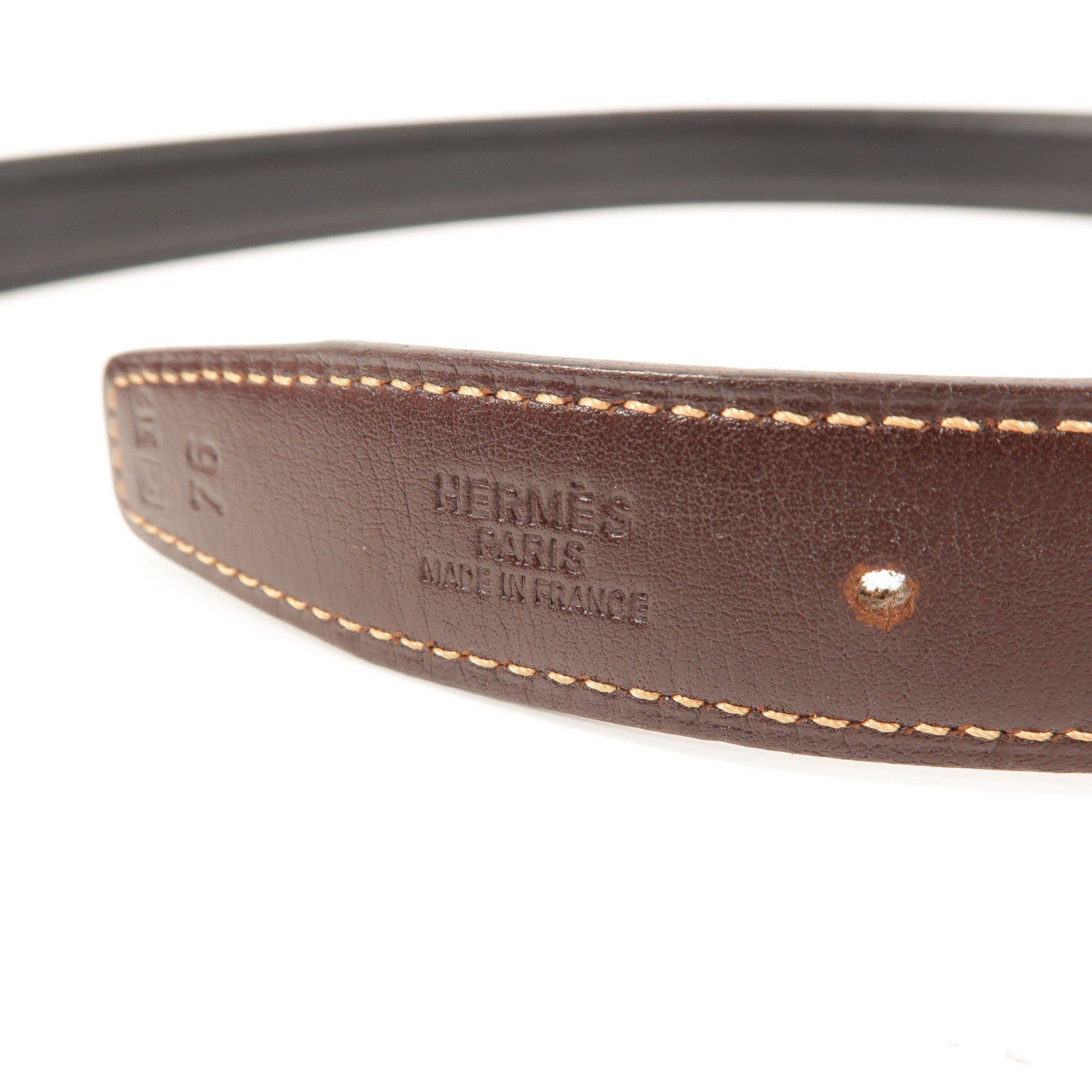 HERMES Swift皮革Reversible Mini H Belt皮帶