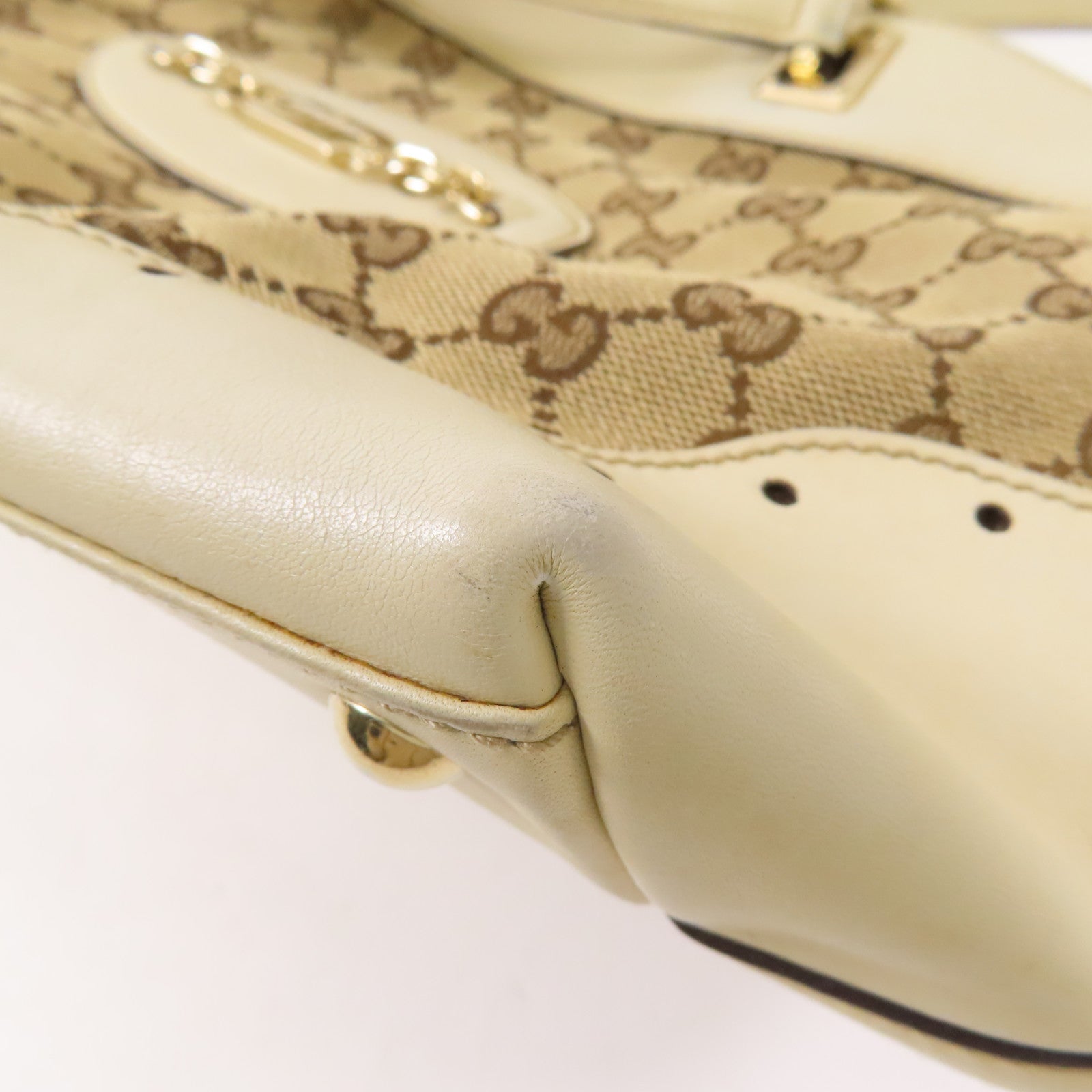 GUCCI 帆布/皮革Shoulder Bag金扣肩背袋