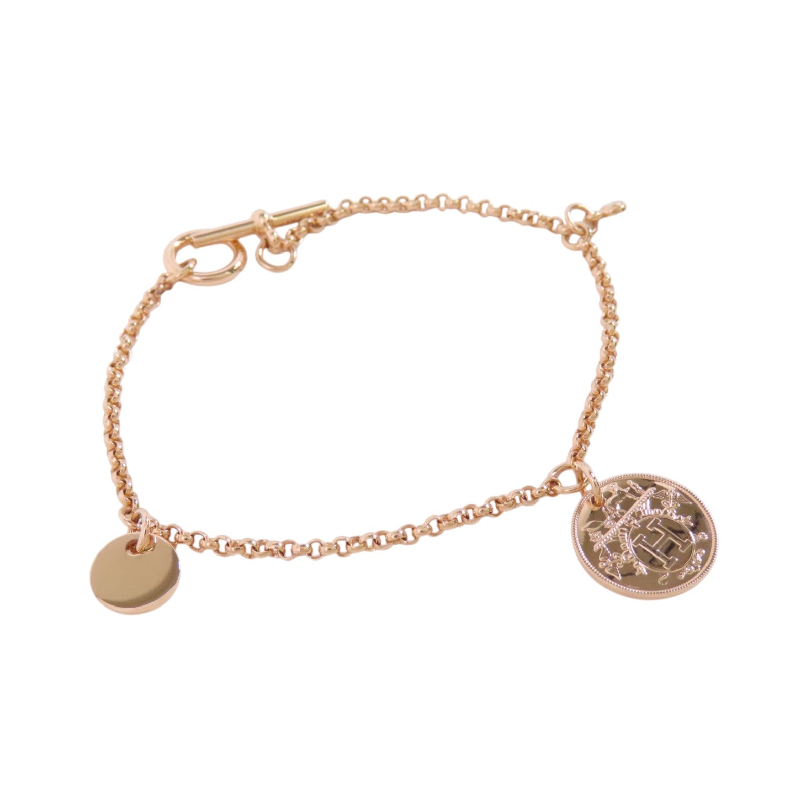 HERMES 18K玫瑰金Ex-Libris Diamond Bracelet金扣鑽石手鏈