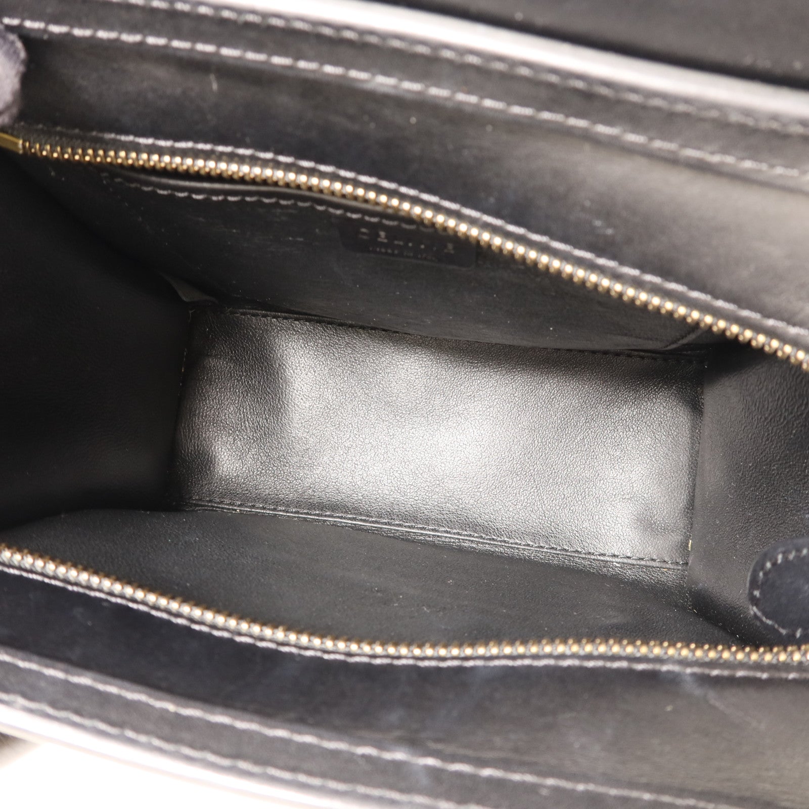 CELINE 牛皮皮革/馬毛Nano Luggage金扣手挽肩背兩用袋