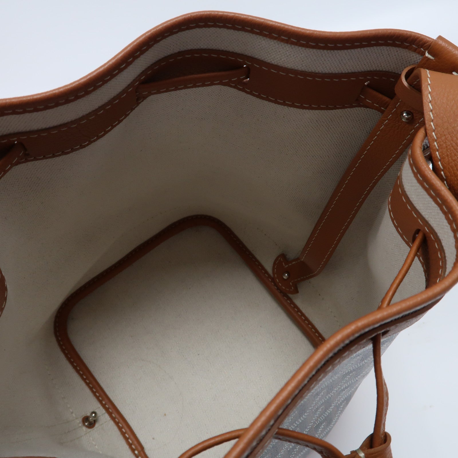 GOYARD 塗層帆布Petit Flot Bucket銀扣肩背袋黑色/啡色