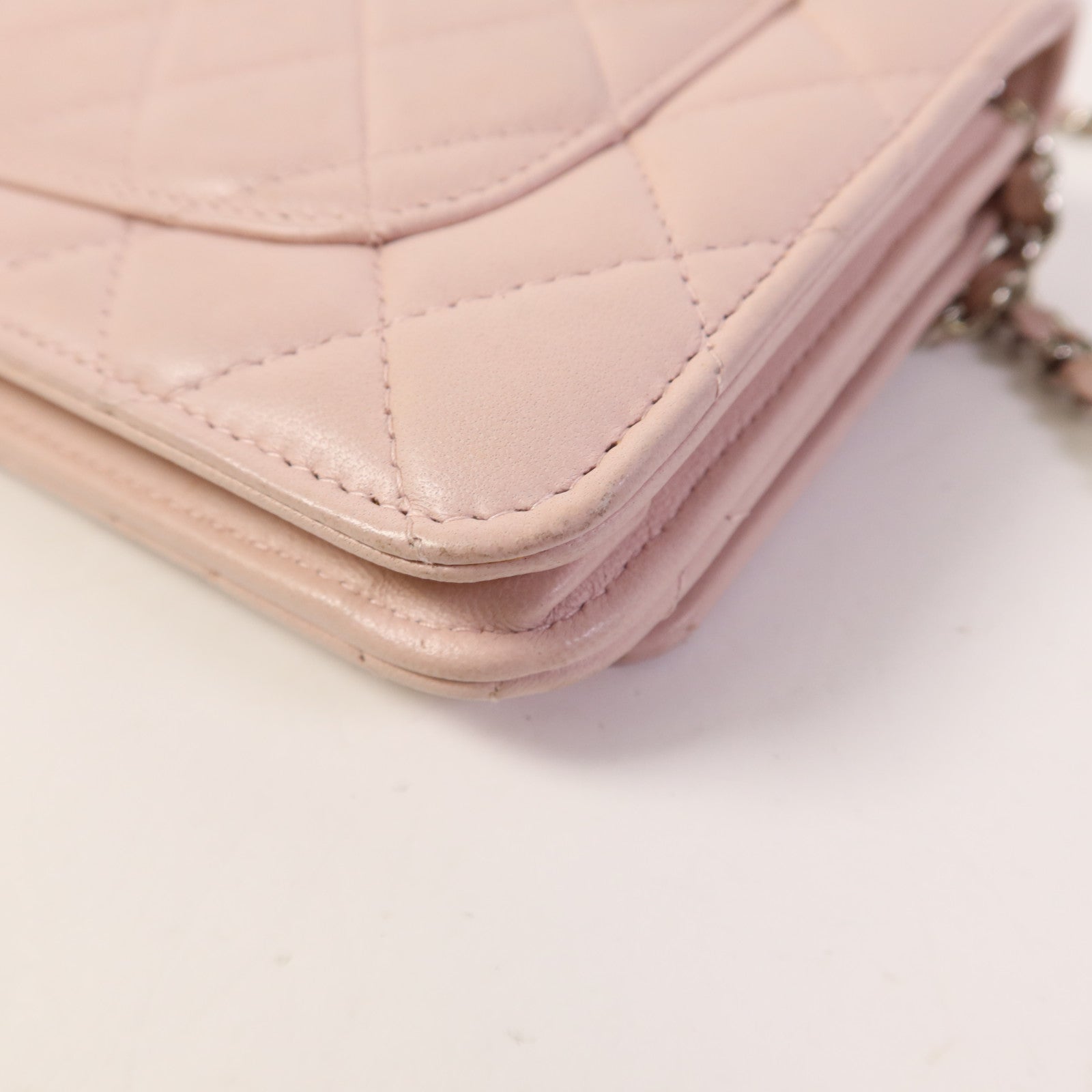 CHANEL 羊皮皮革WOC Wallet On Chain銀扣鏈帶肩背袋
