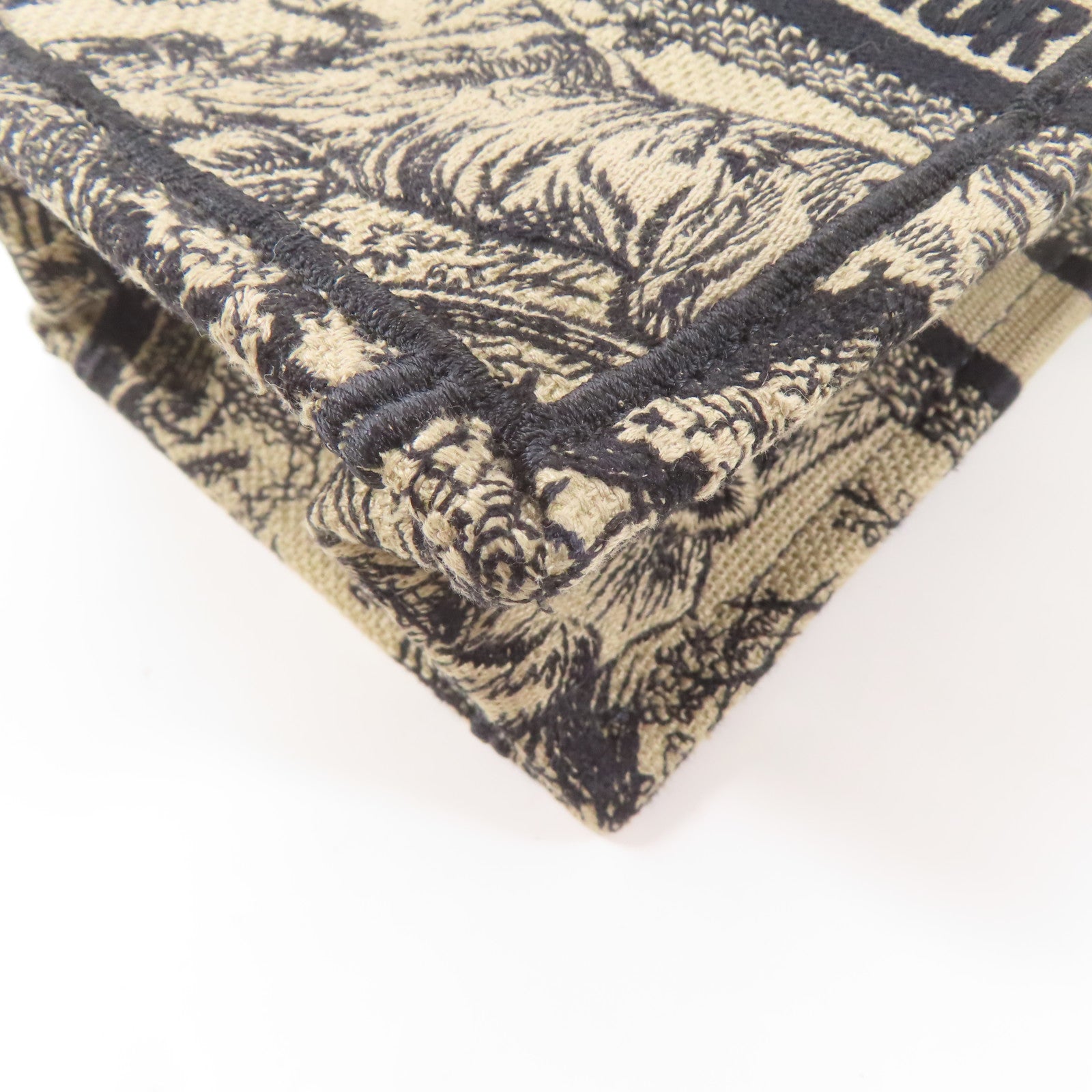 Dior 帆布Mini Vertical Dior Book Tote金扣手挽肩背兩用袋淺褐色/黑色