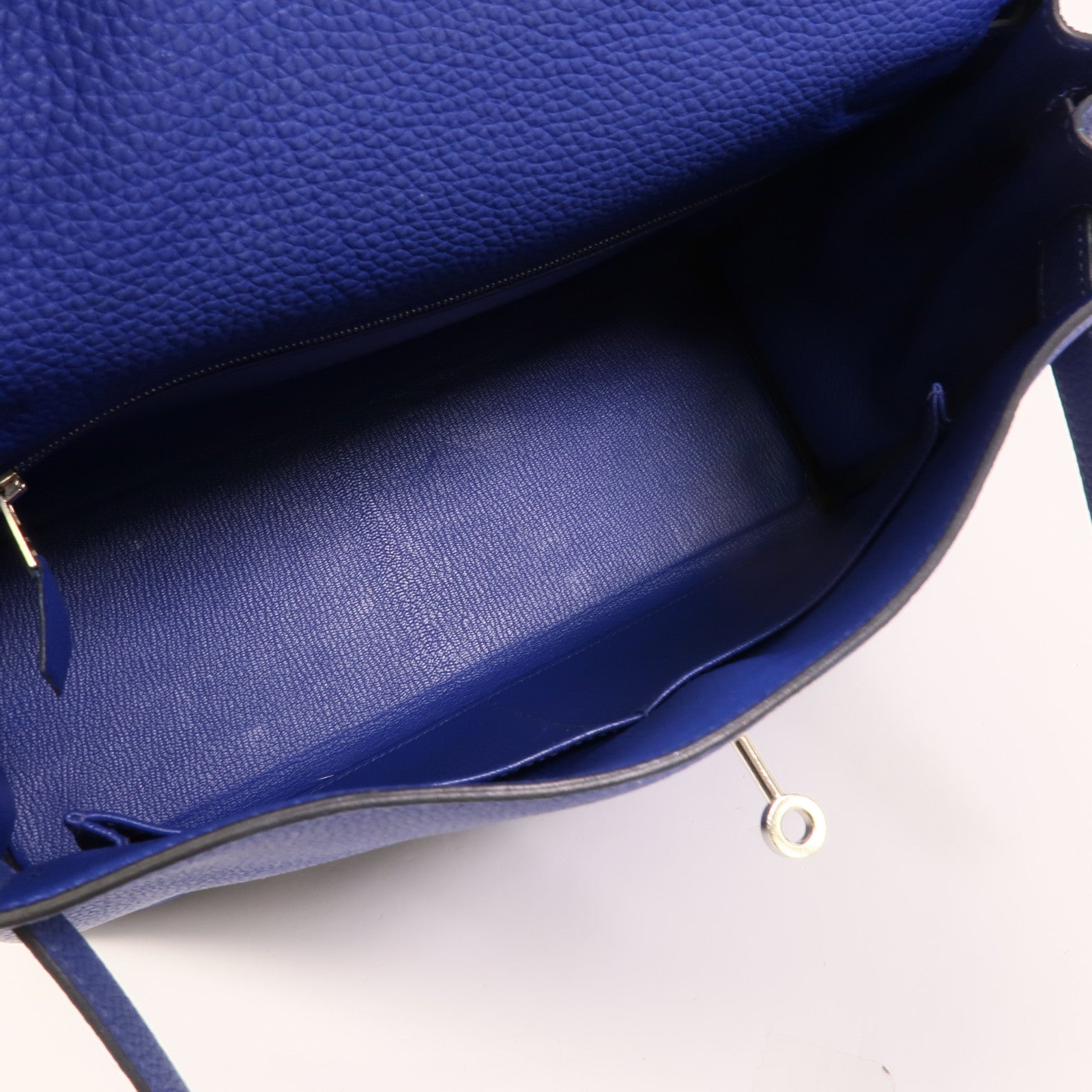 HERMES Togo皮革Kelly 32手挽肩背兩用袋Blue Electrique