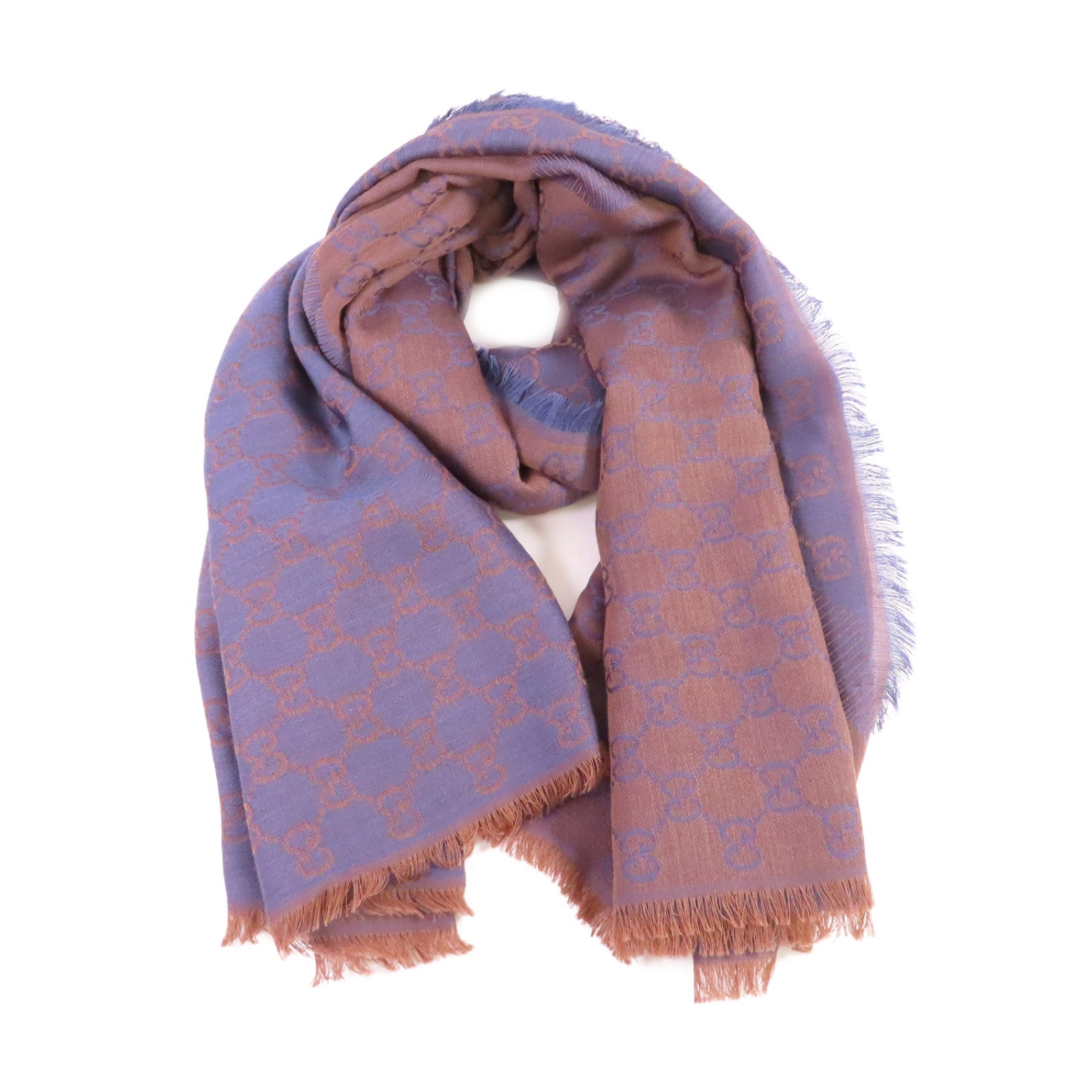 GUCCI 絲質Scarf絲巾藍色/紫色
