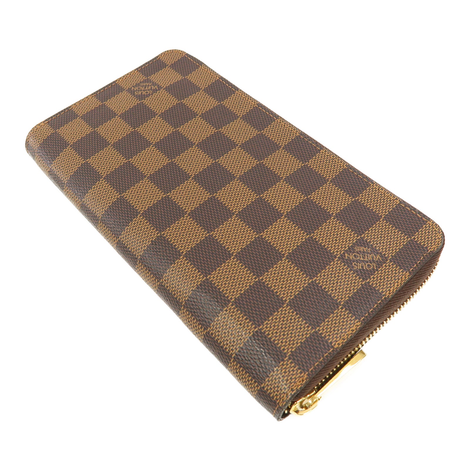 LOUIS VUITTON Damier Zippy Organizer金扣拉鍊長錢包啡色
